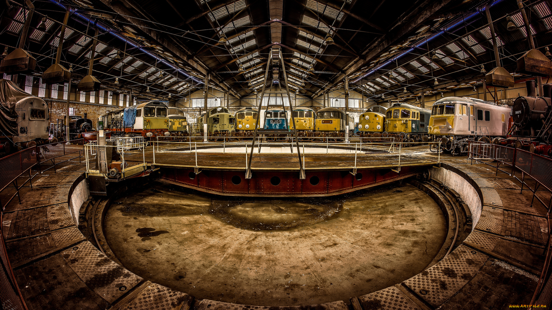 техника, другое, локомотивы, поворотный, круг, депо