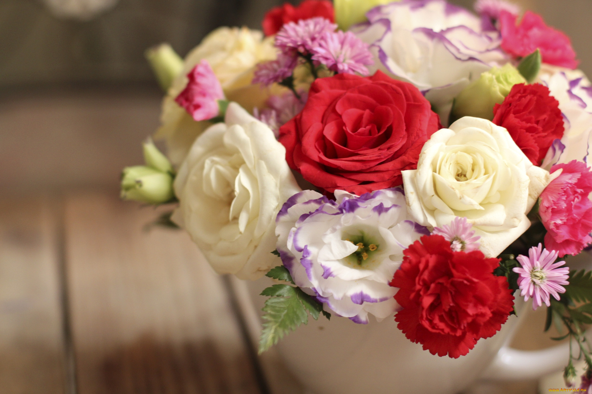 цветы, букеты, композиции, эустома, розы