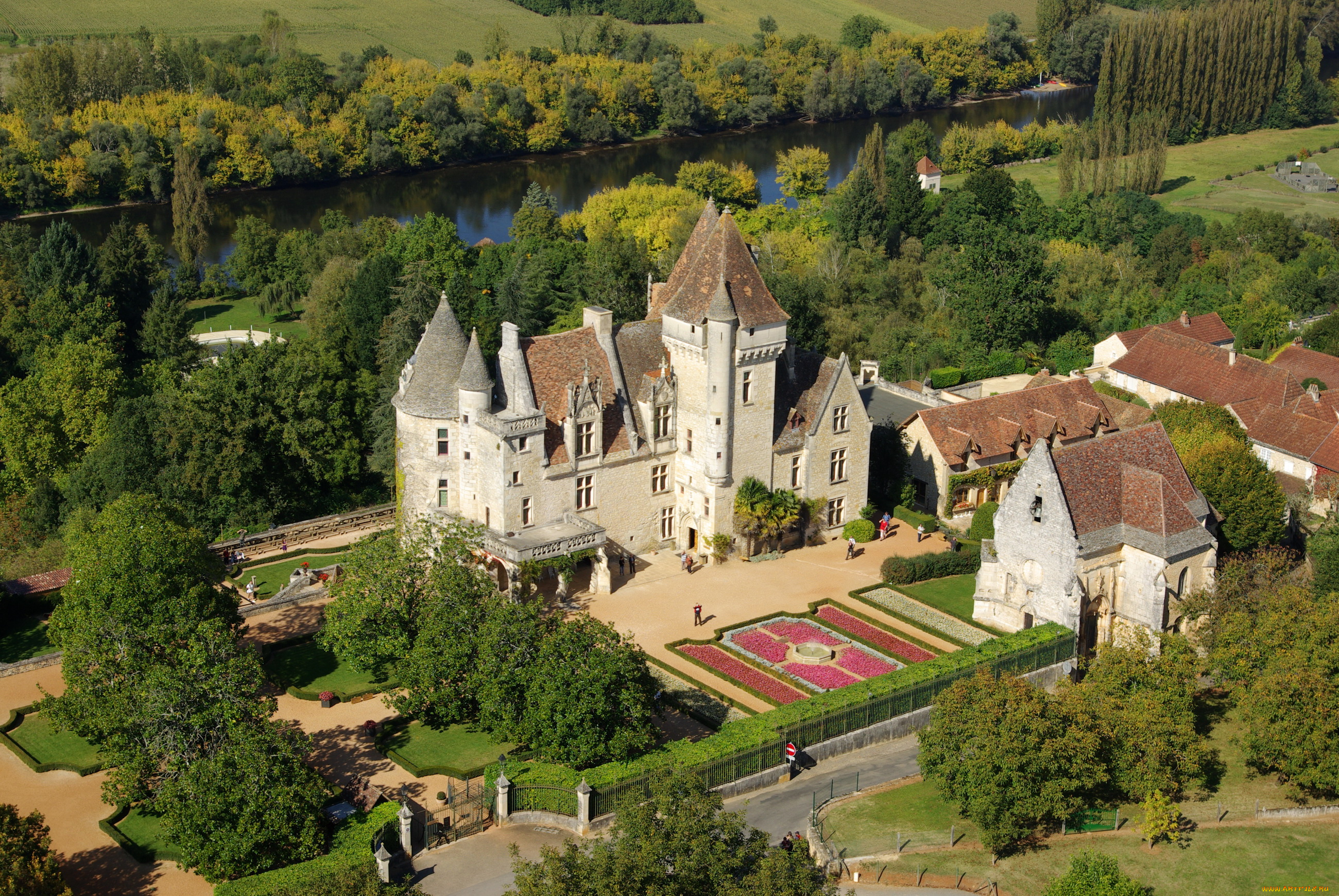 chateau, des, milandes, франция, города, дворцы, замки, крепости, замок, парк