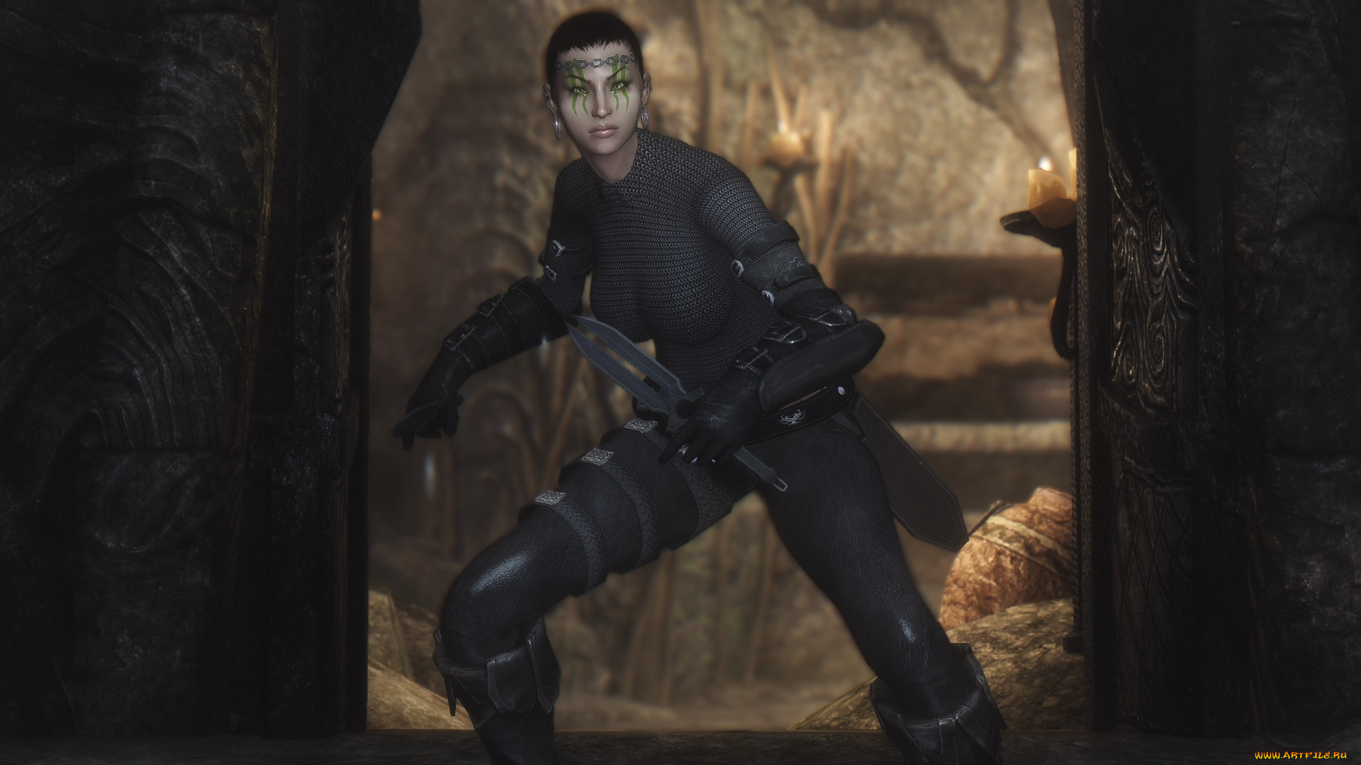 3д, графика, фантазия, , fantasy, оружие, взгляд, фон, девушка