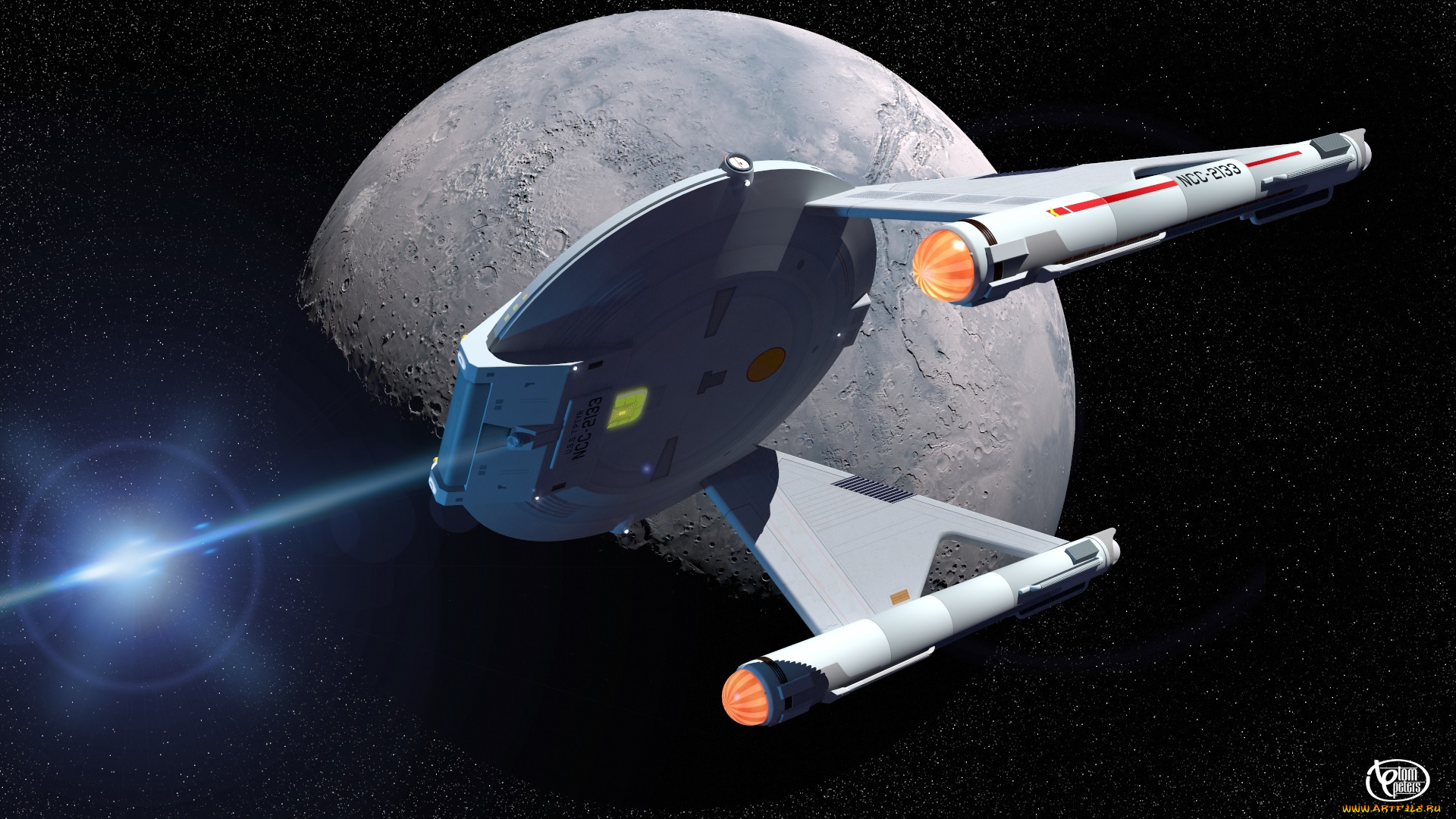 космос, арт, звезды, сияние, космический, корабль, вселенная