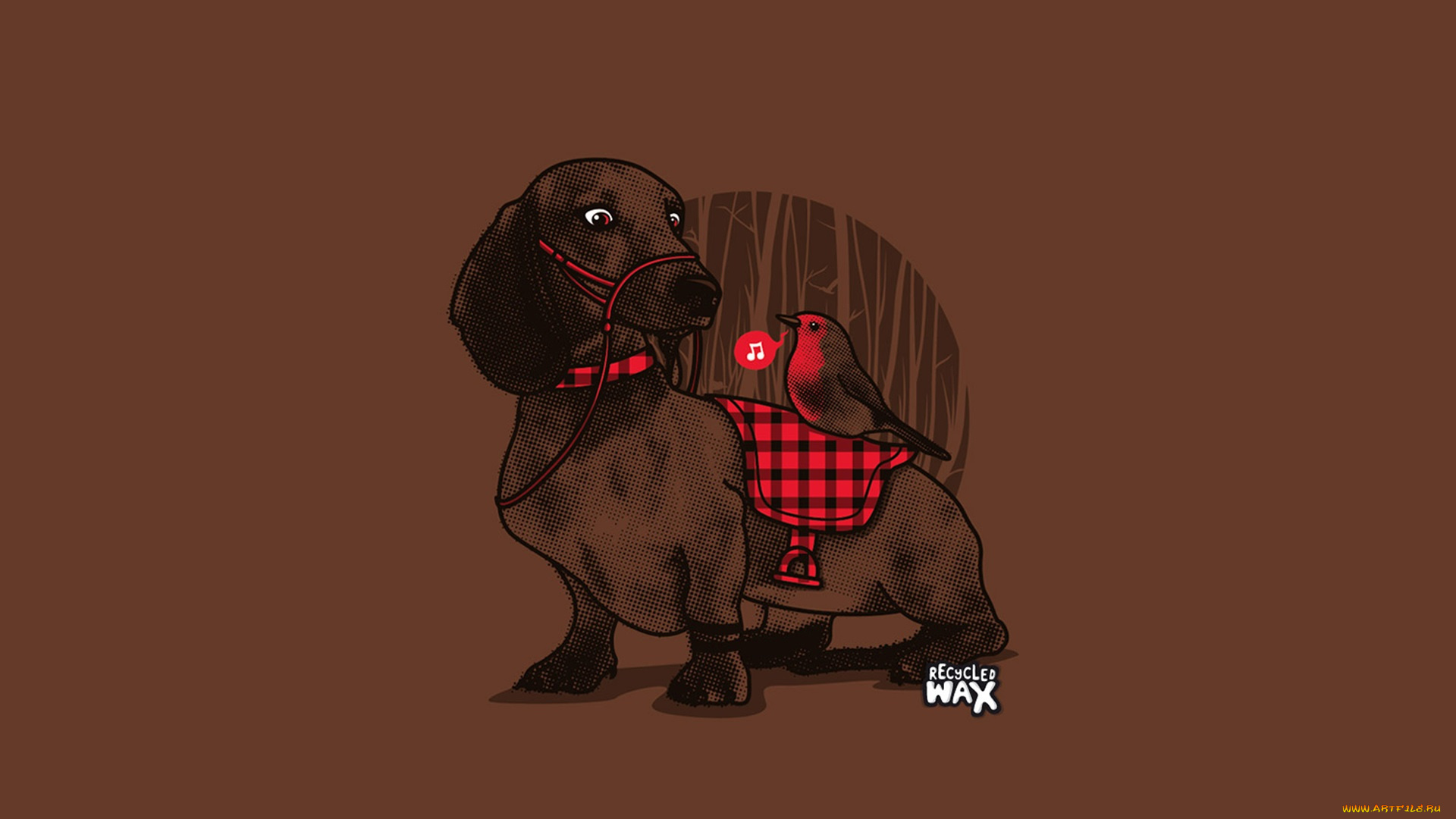 рисованное, минимализм, птица, птичка, пес, такса, собака