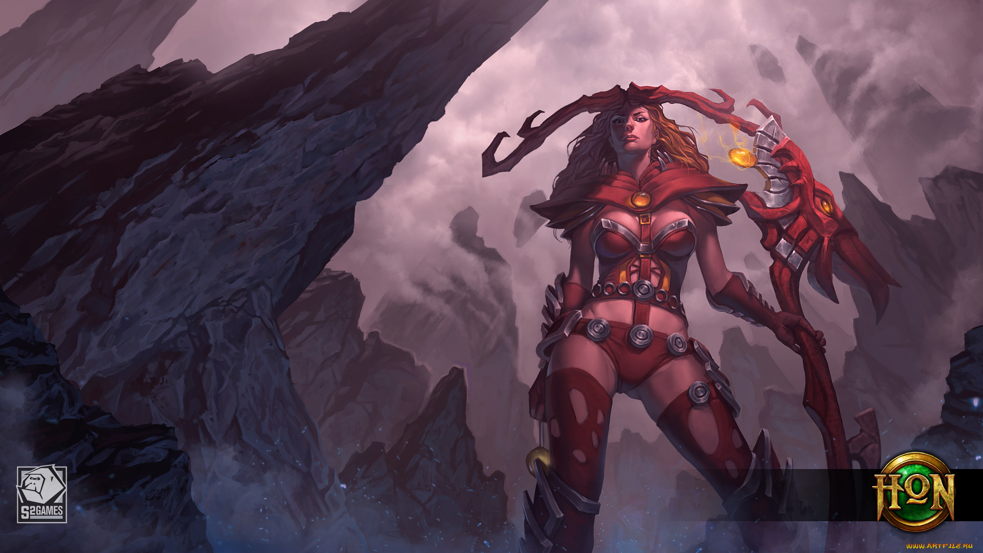 видео, игры, heroes, of, newerth, женщина, посох, heroes, of, newerth, ragnarok, hel, hon