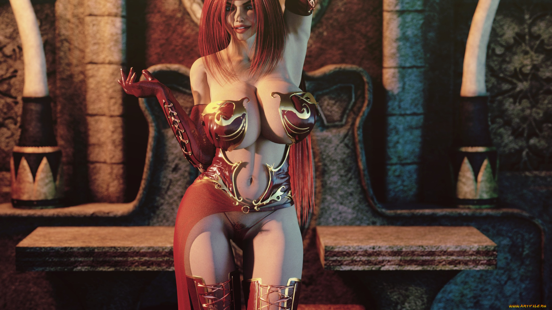 3д, графика, фантазия, , fantasy, фон, взгляд, девушка