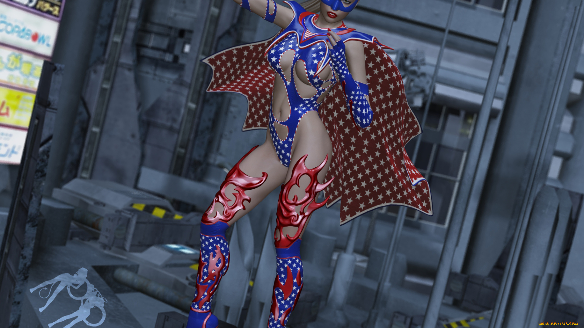 3д, графика, фантазия, , fantasy, фон, взгляд, девушка