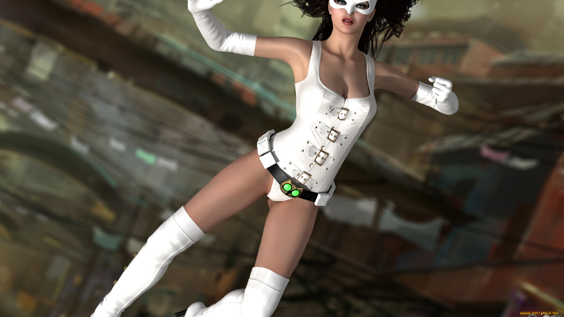 3д, графика, люди, , people, девушка, взгляд, фон, маска