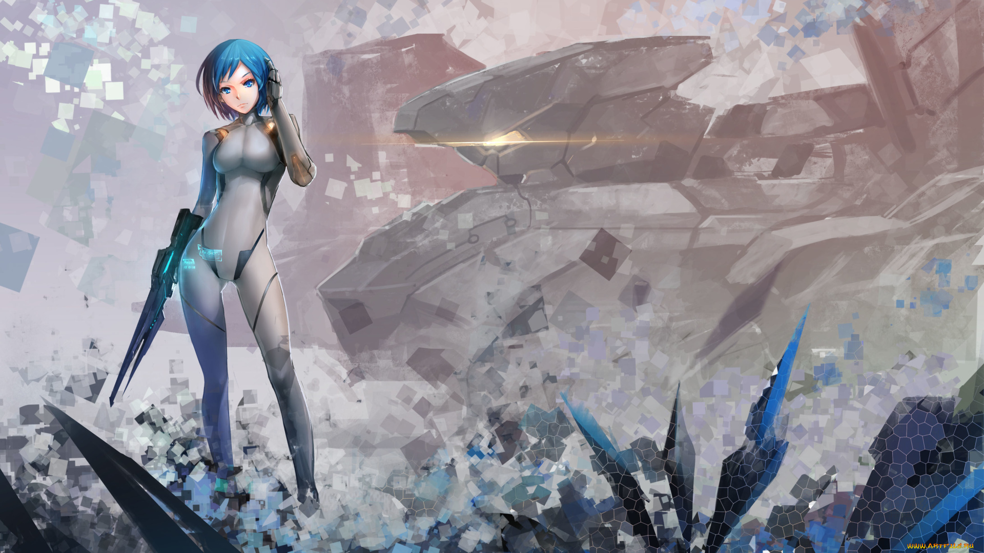 аниме, оружие, , техника, , технологии, девушка, корабль, reisun001, арт