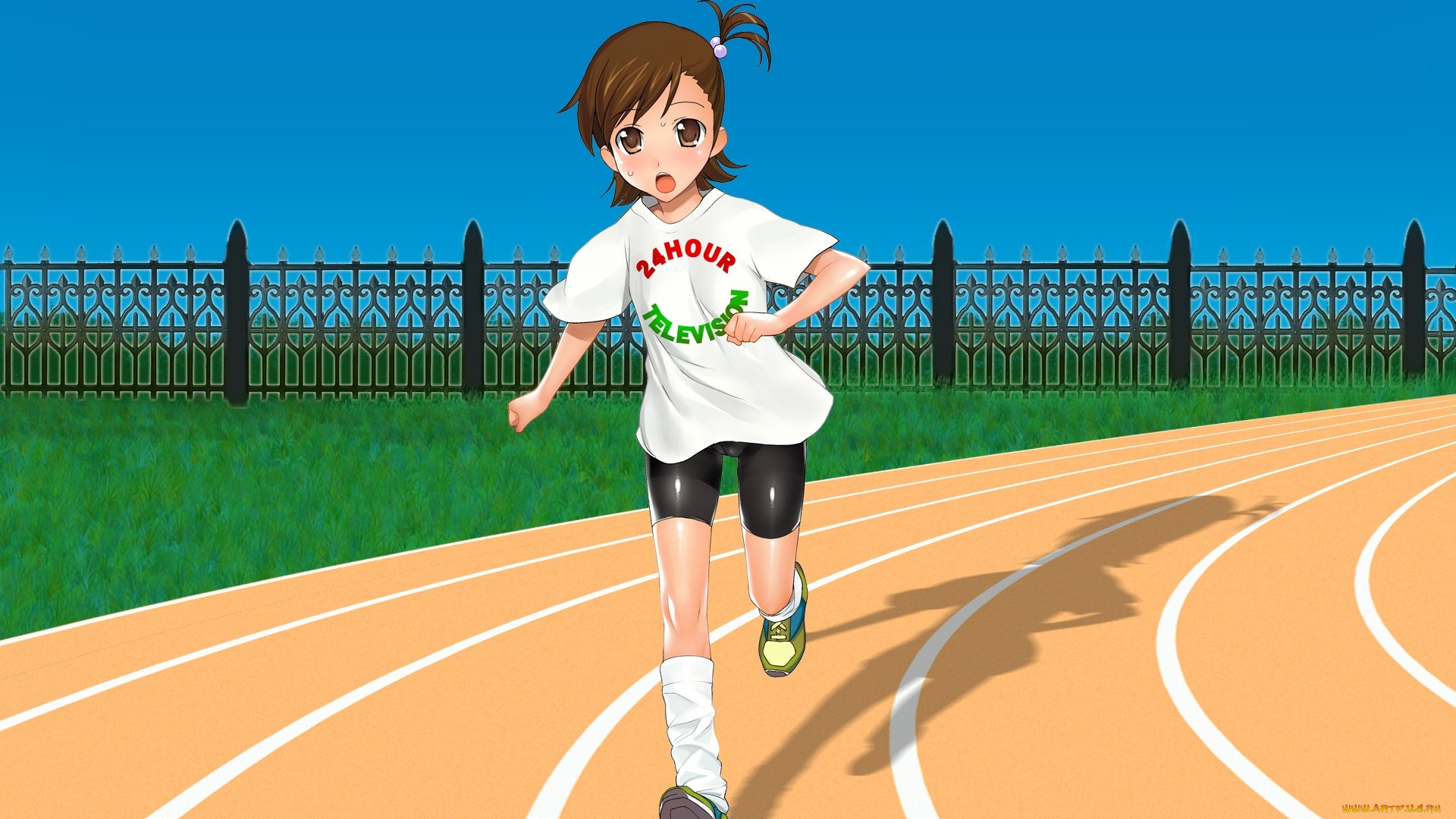 аниме, unknown, , другое, стадион, девушка
