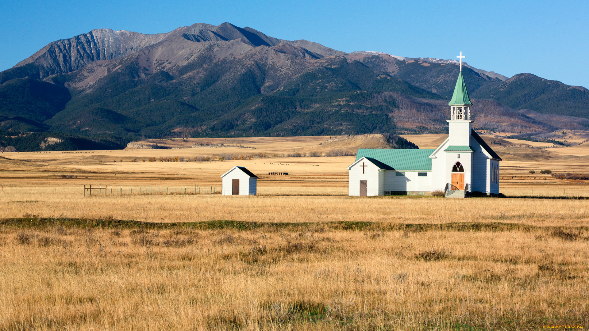 города, -, католические, соборы, , костелы, , аббатства, сельская, местность, церковь, небо, горы, поле