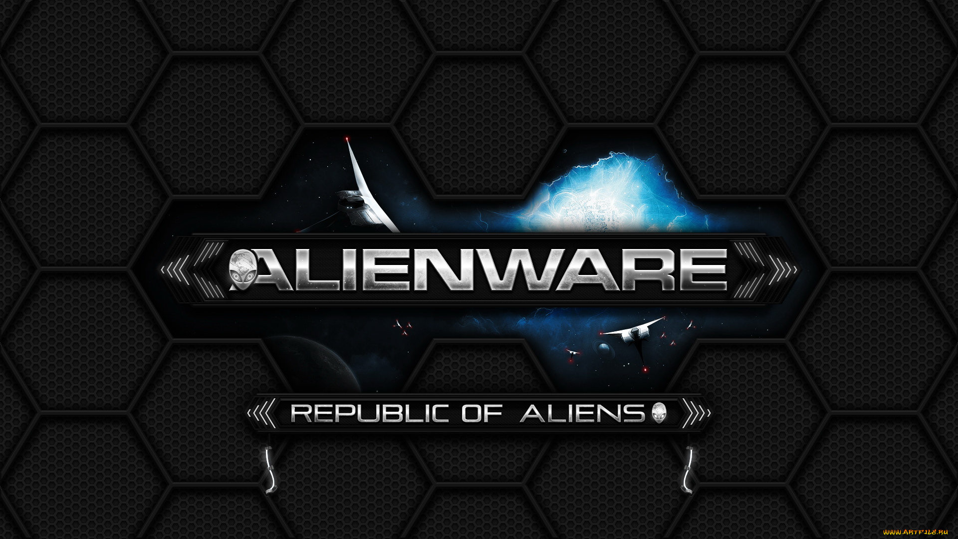 компьютеры, alienware, фон, логотип