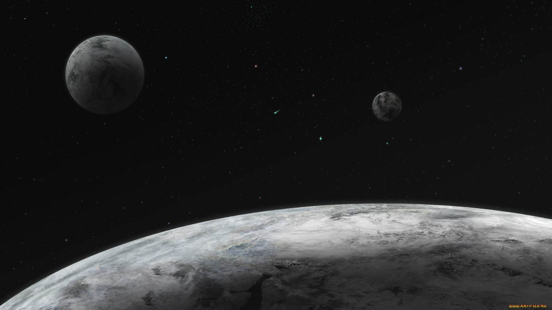 космос, арт, вселенная, звезды, планеты