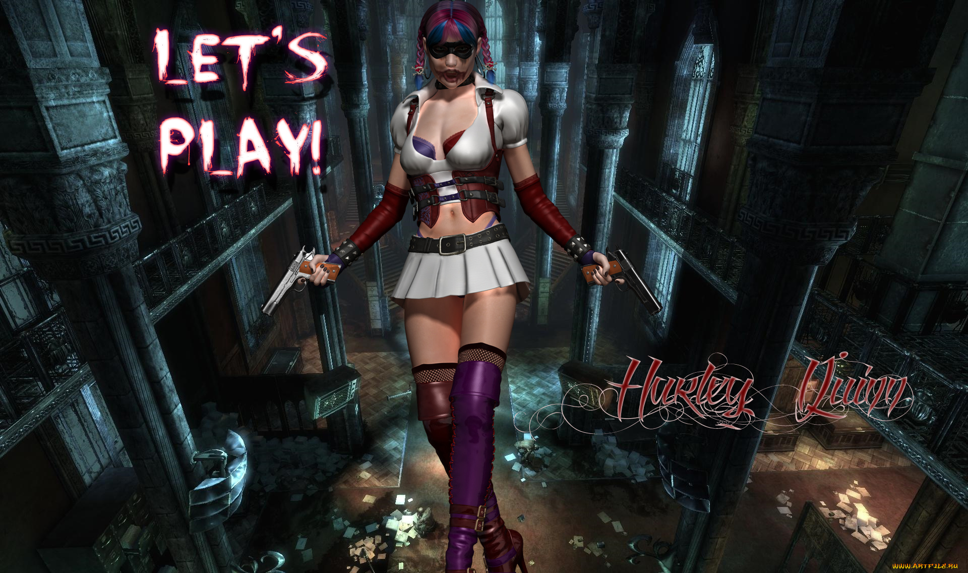 3д, графика, фантазия, , fantasy, взгляд, девушка, оружие, фон