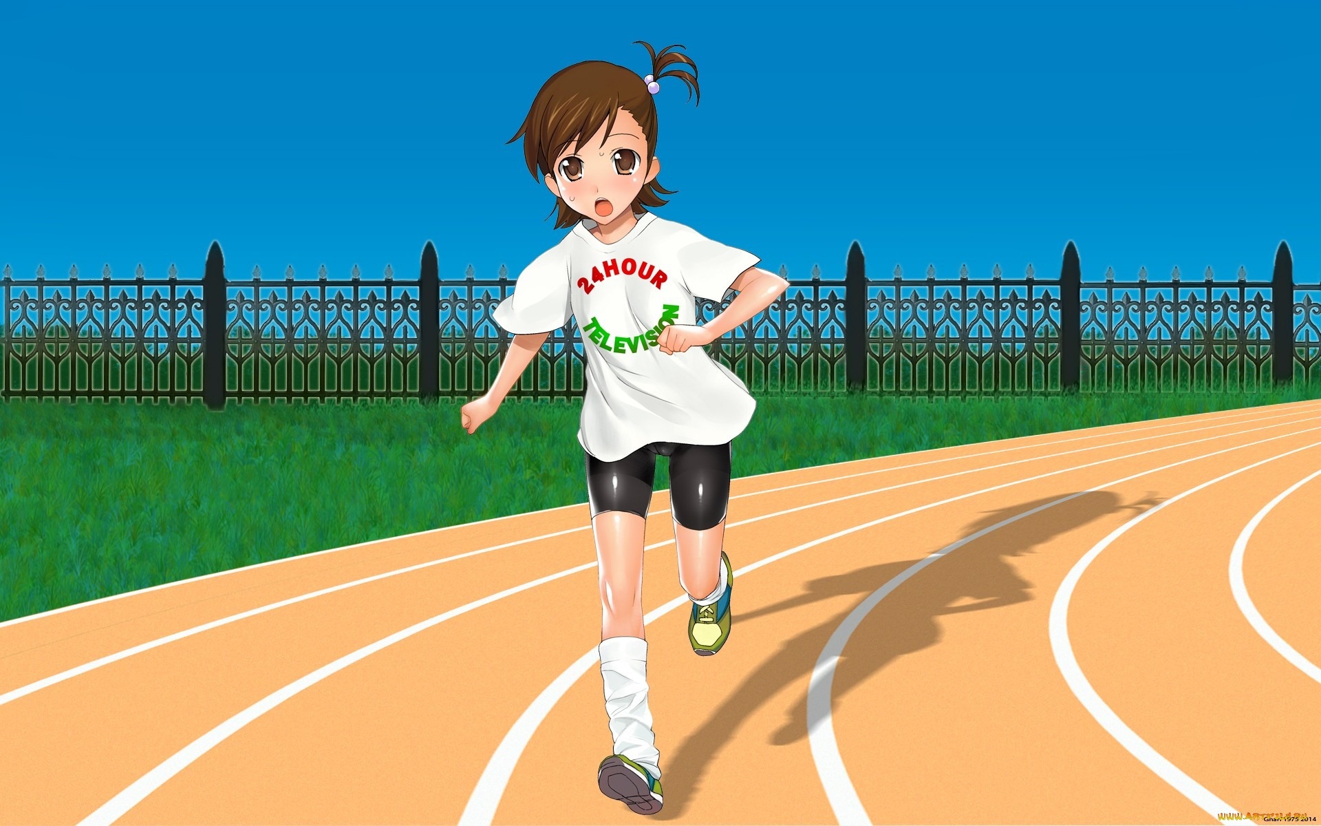 аниме, unknown, , другое, стадион, девушка