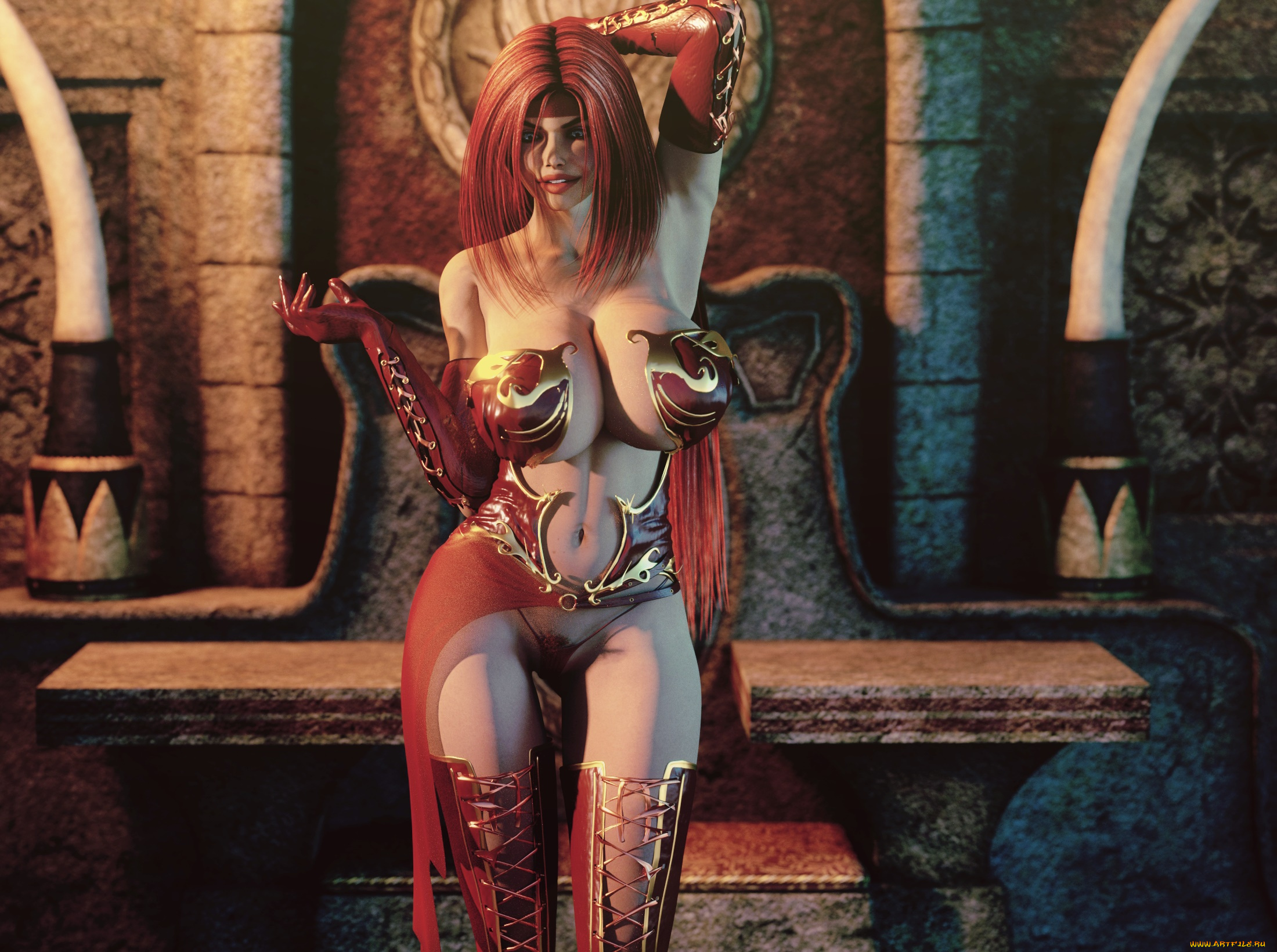 3д, графика, фантазия, , fantasy, фон, взгляд, девушка