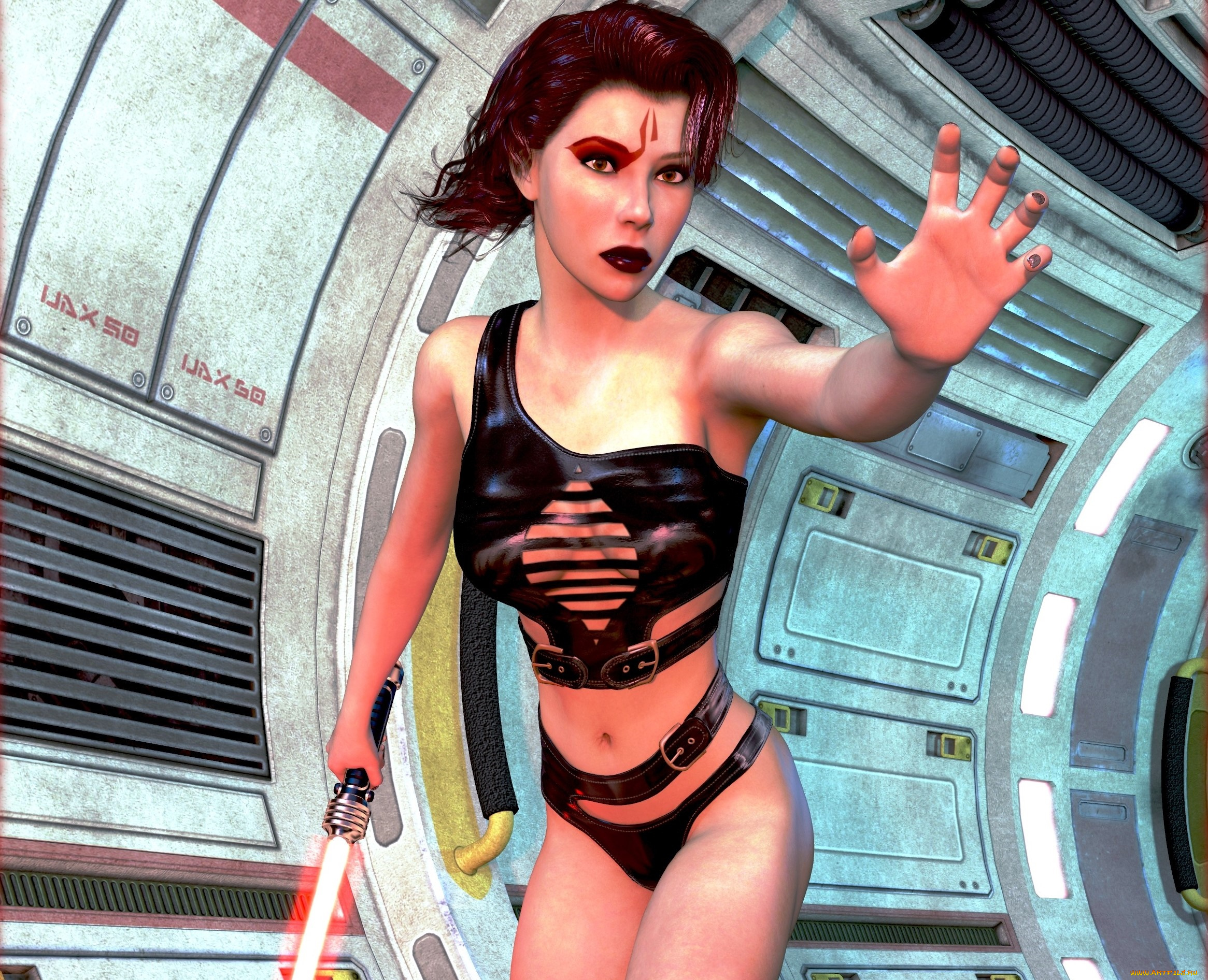 3д, графика, фантазия, , fantasy, оружие, фон, взгляд, девушка