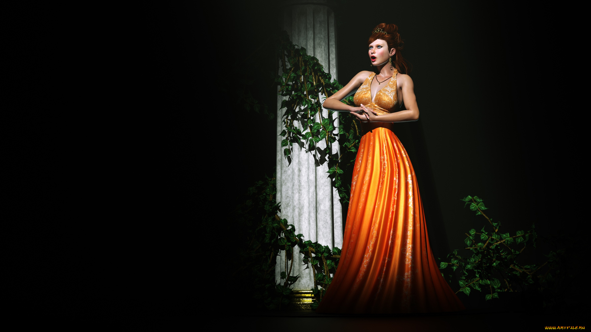 3д, графика, люди, , people, девушка, взгляд, фон