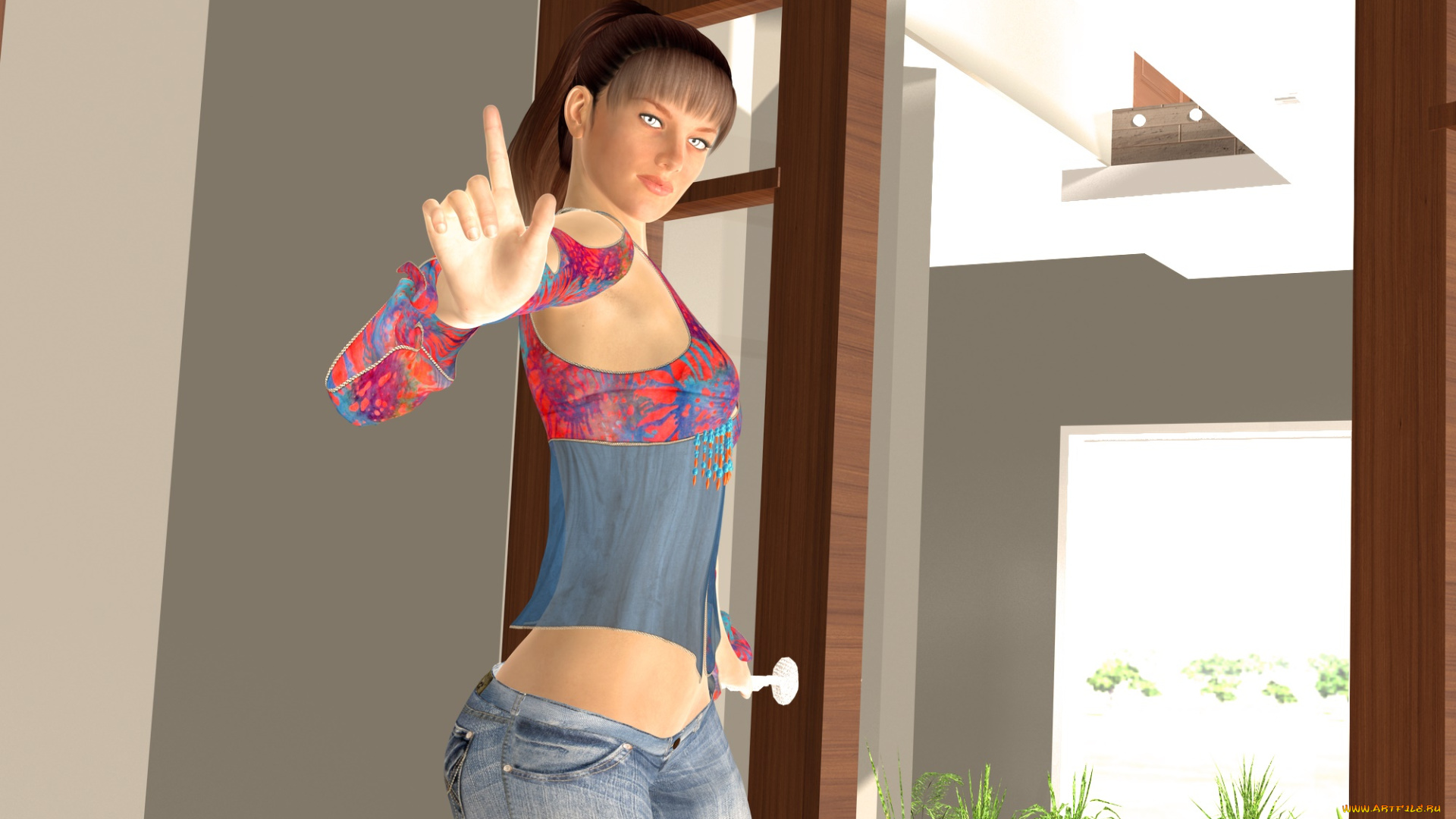 3д, графика, люди, , people, девушка, взгляд, фон