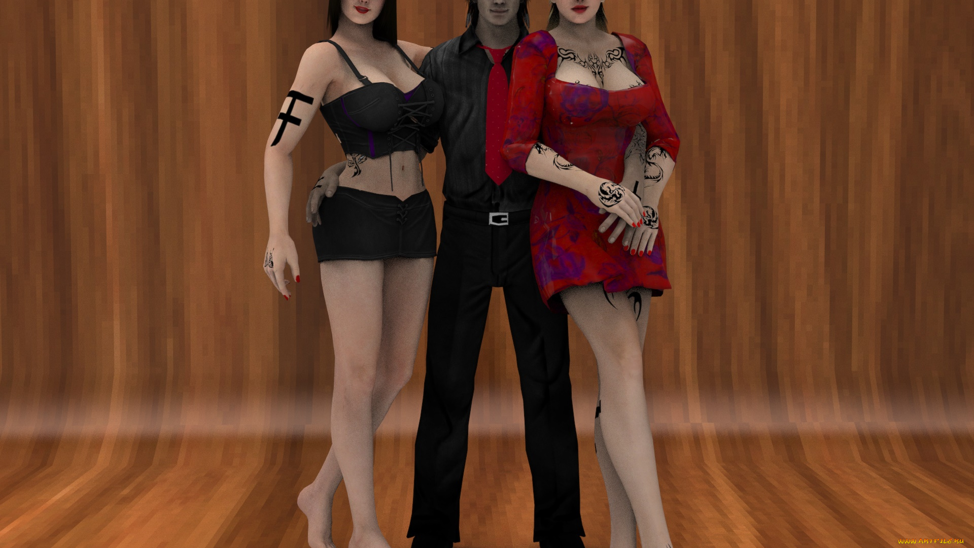 3д, графика, люди, , people, девушки, взгляд, фон