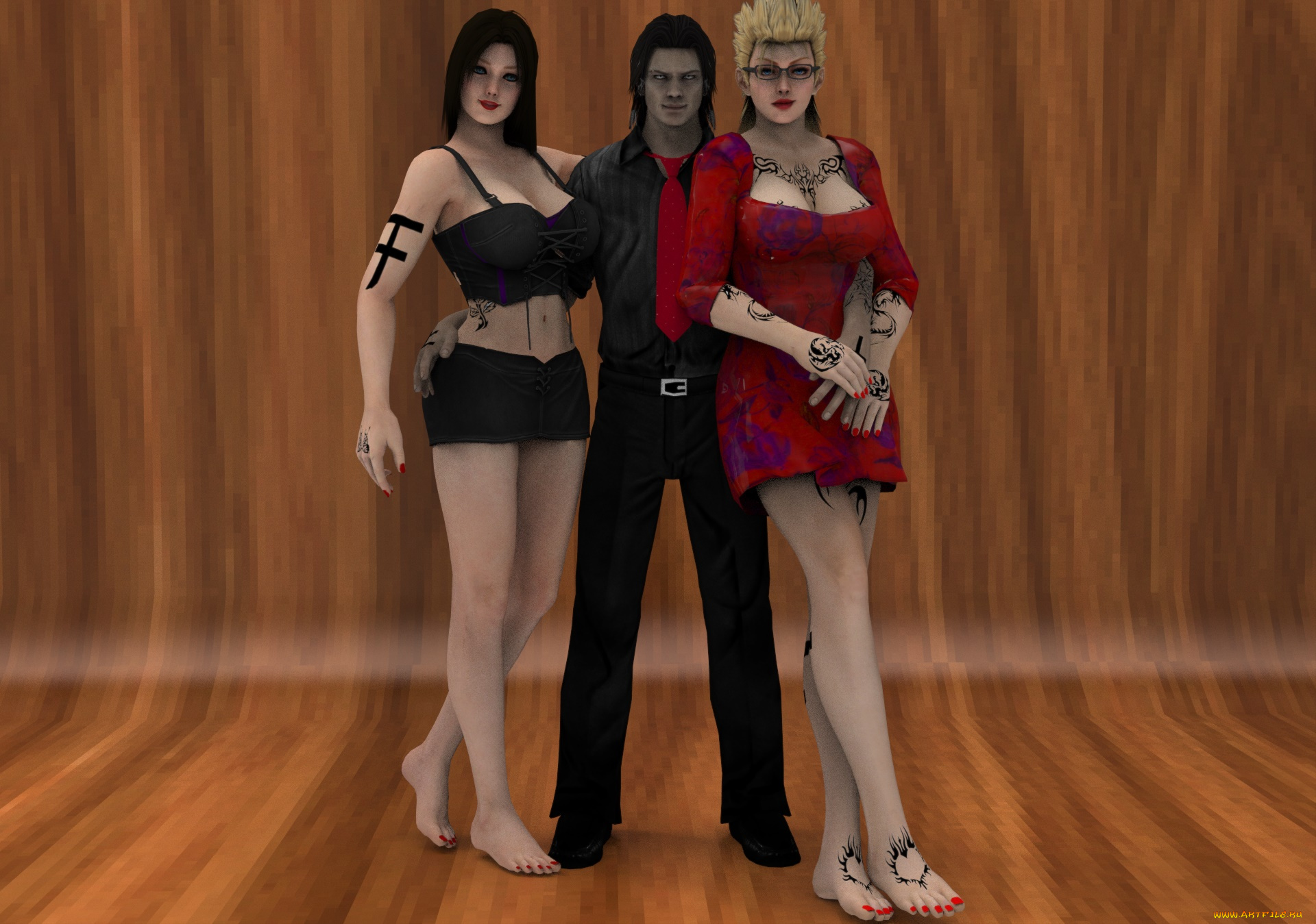 3д, графика, люди, , people, девушки, взгляд, фон