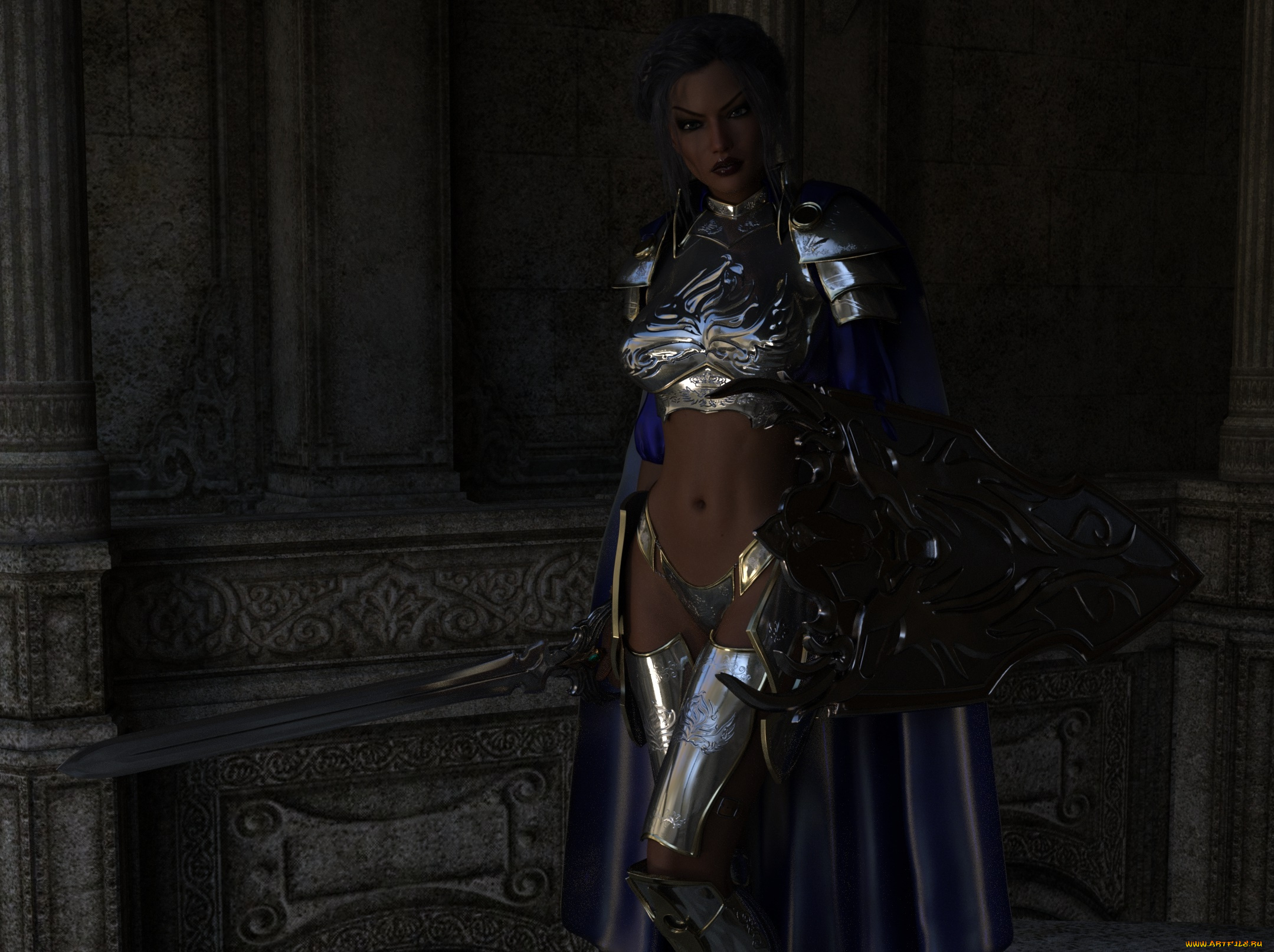 3д, графика, амазонки, , amazon, фон, взгляд, девушка