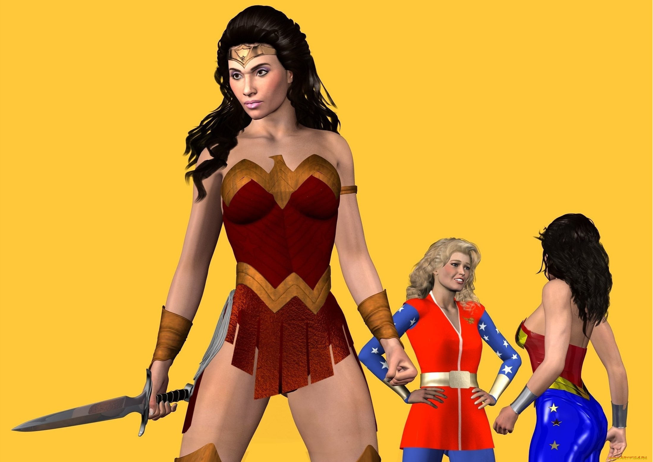 3д, графика, фантазия, , fantasy, взгляд, девушки, фон