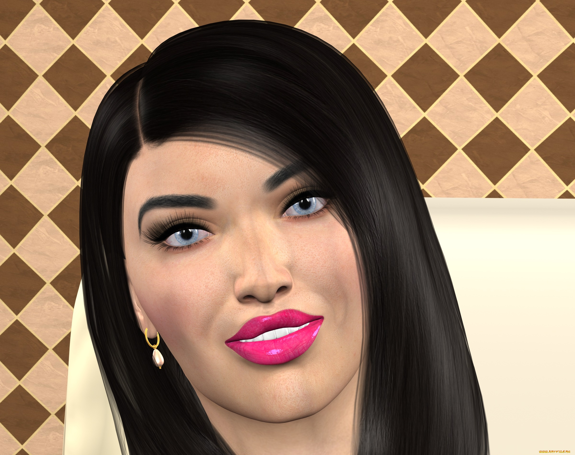 3д, графика, портрет, , portraits, фон, девушка, взгляд