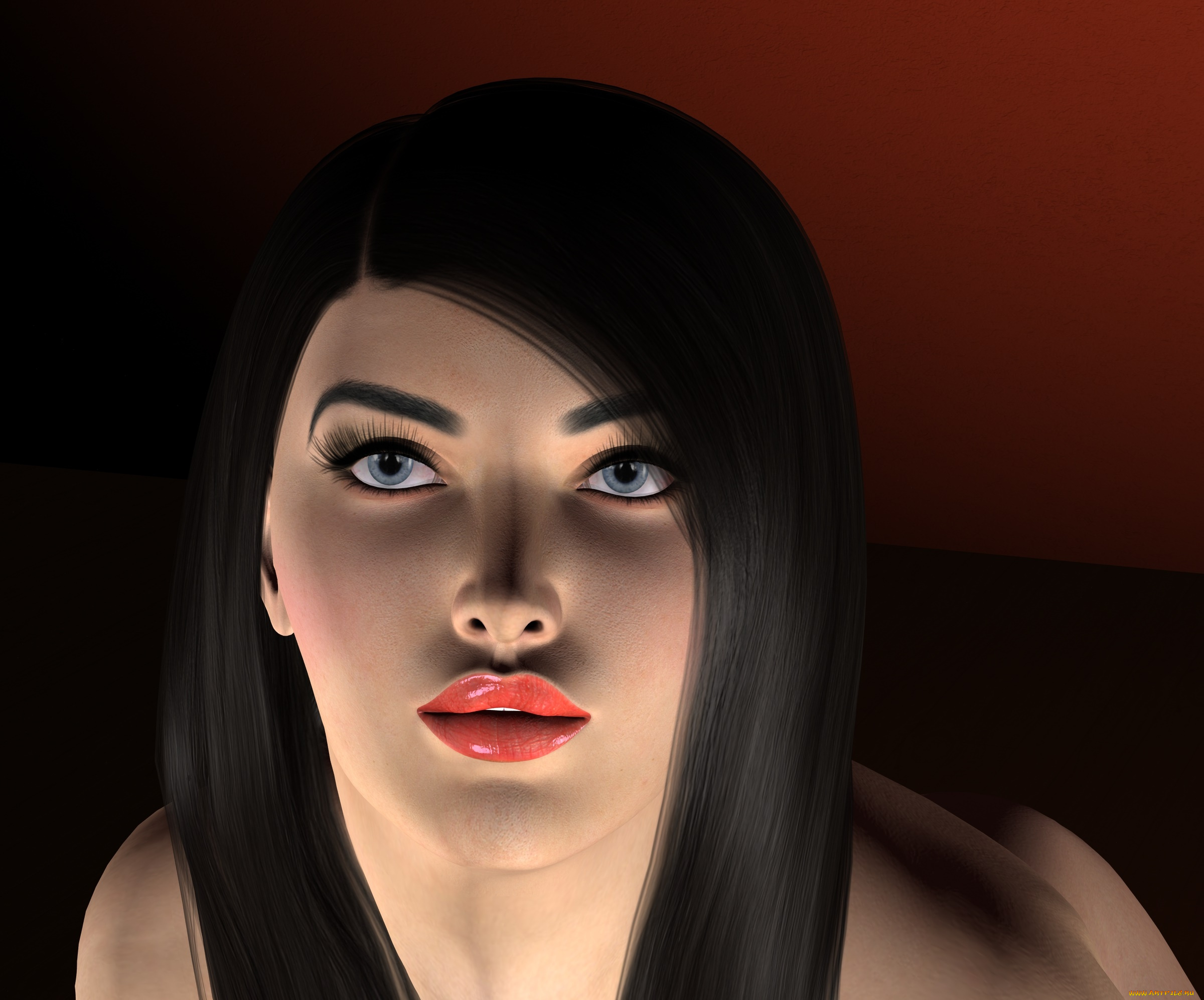 3д, графика, портрет, , portraits, взгляд, девушка, фон