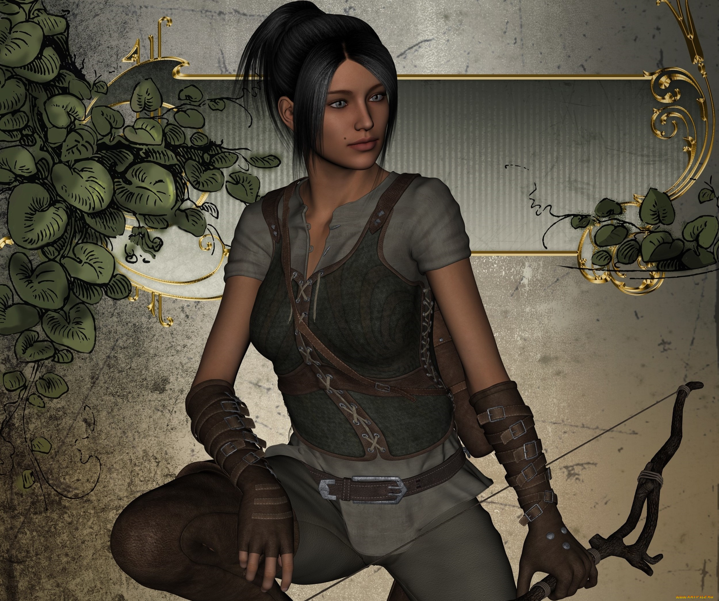 3д, графика, фантазия, , fantasy, фон, взгляд, девушка