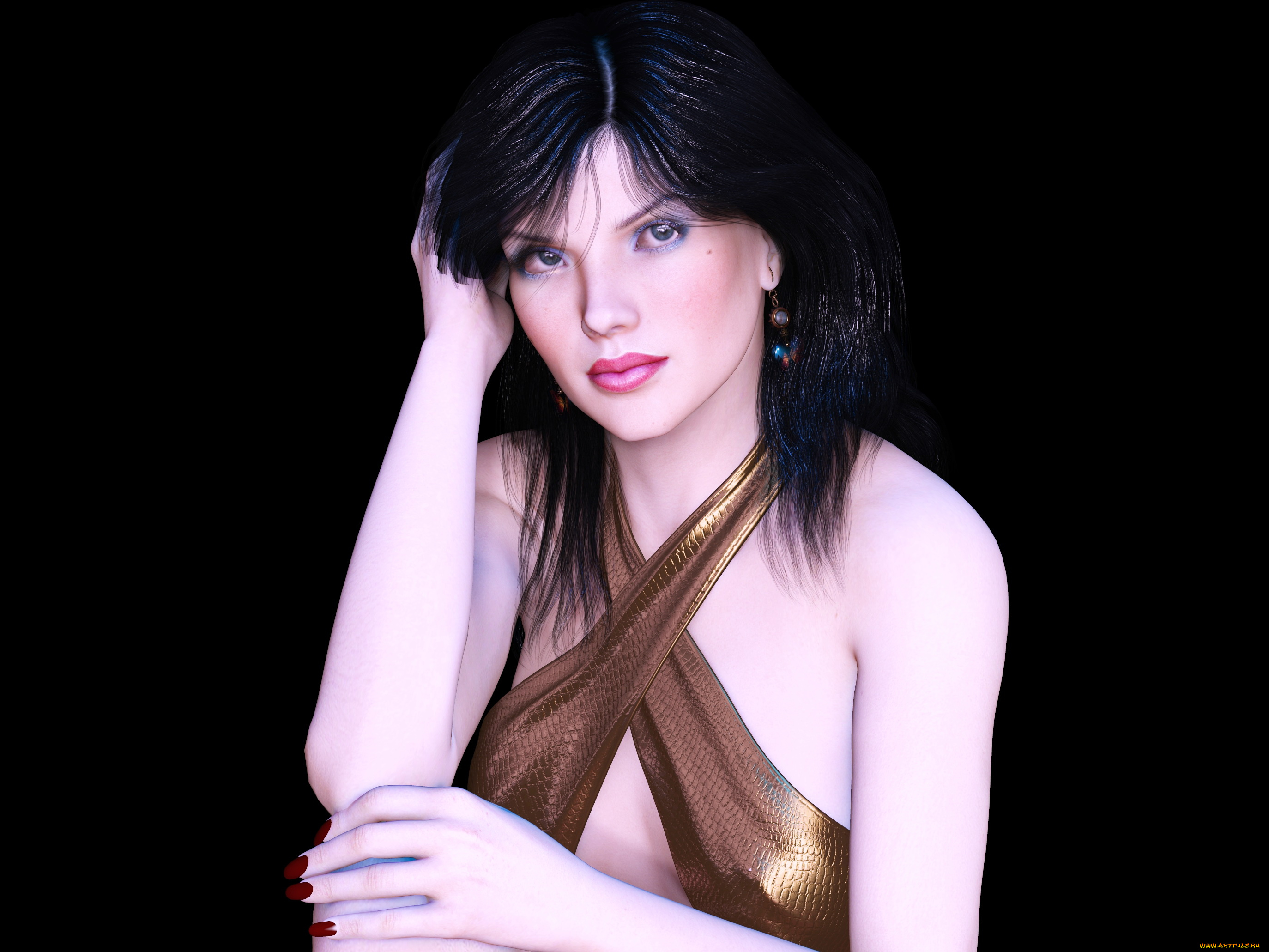 3д, графика, люди, , people, девушка, фон, взгляд