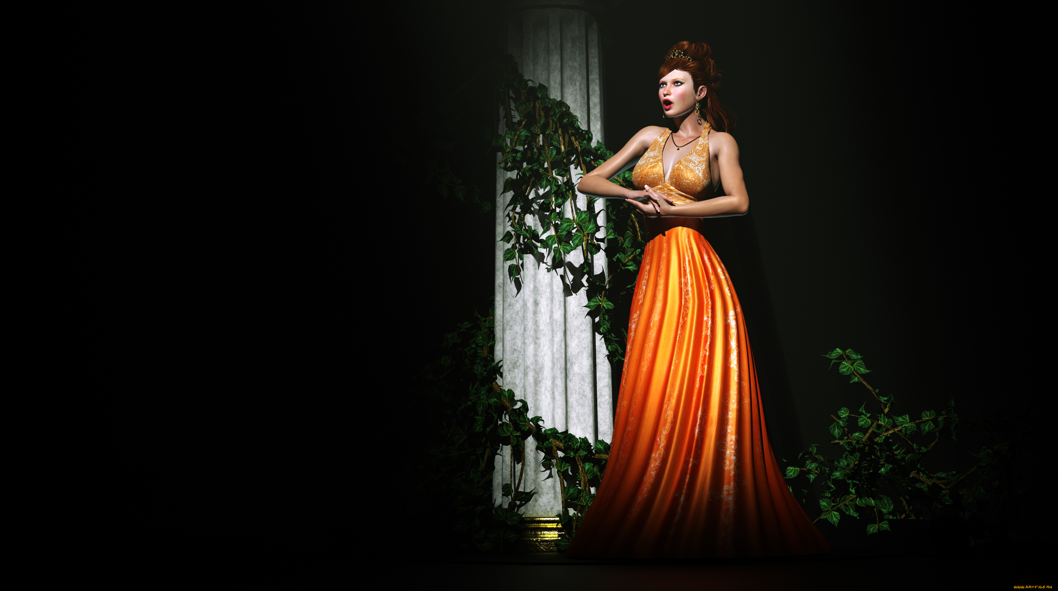 3д, графика, люди, , people, девушка, взгляд, фон