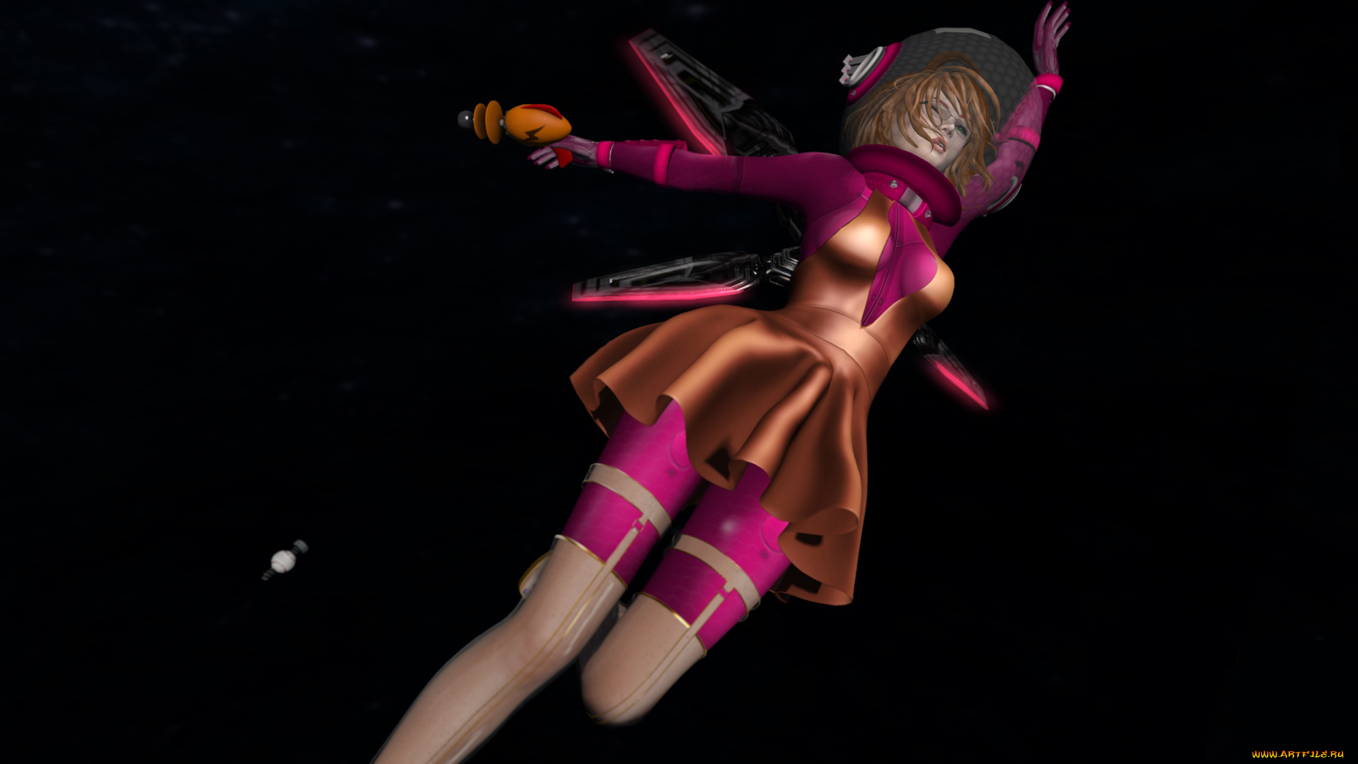 3д, графика, фантазия, , fantasy, фон, девушка, взгляд