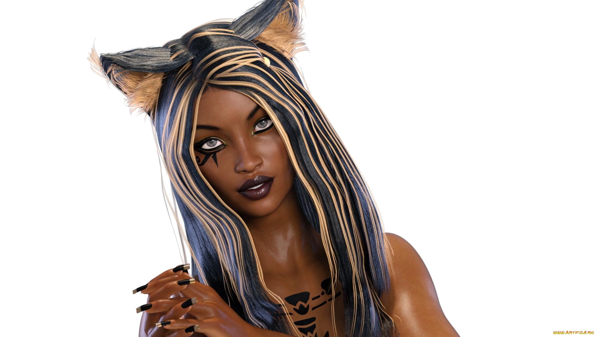 3д, графика, существа, , creatures, девушка, фон, взгляд