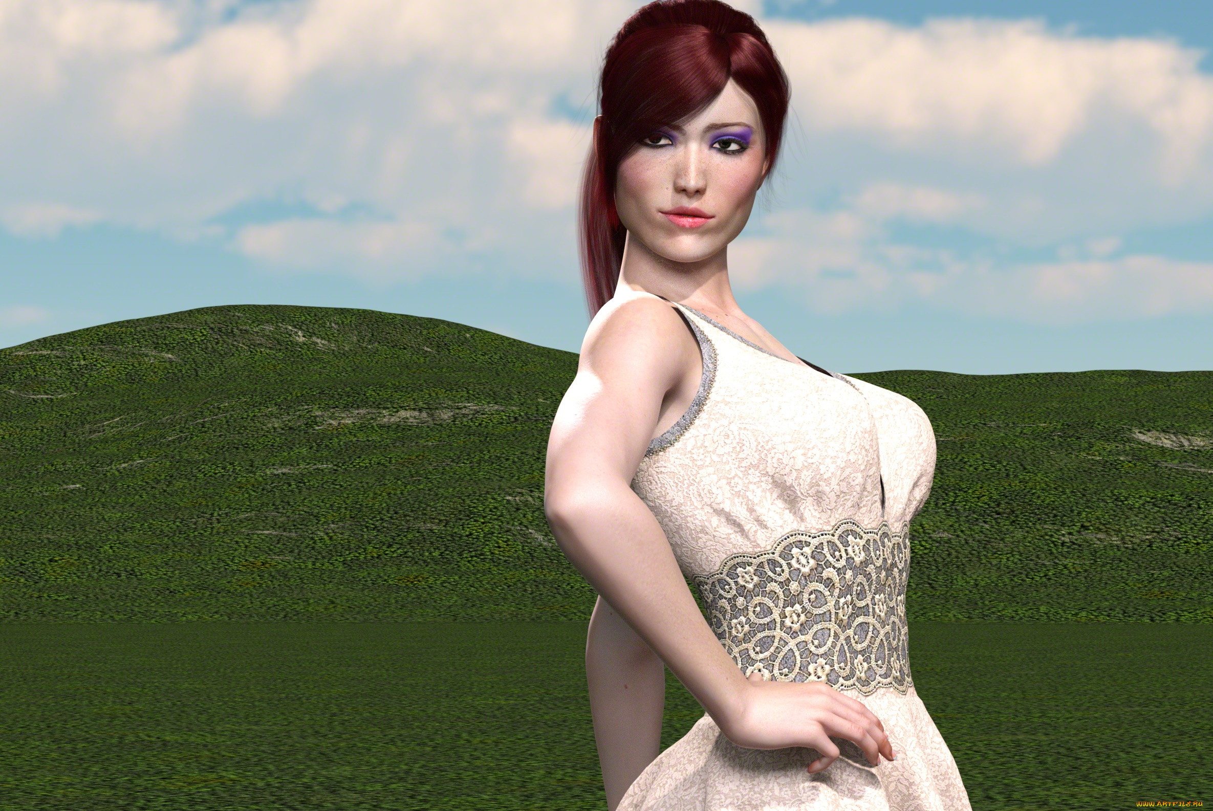 3д, графика, люди, , people, фон, взгляд, девушка