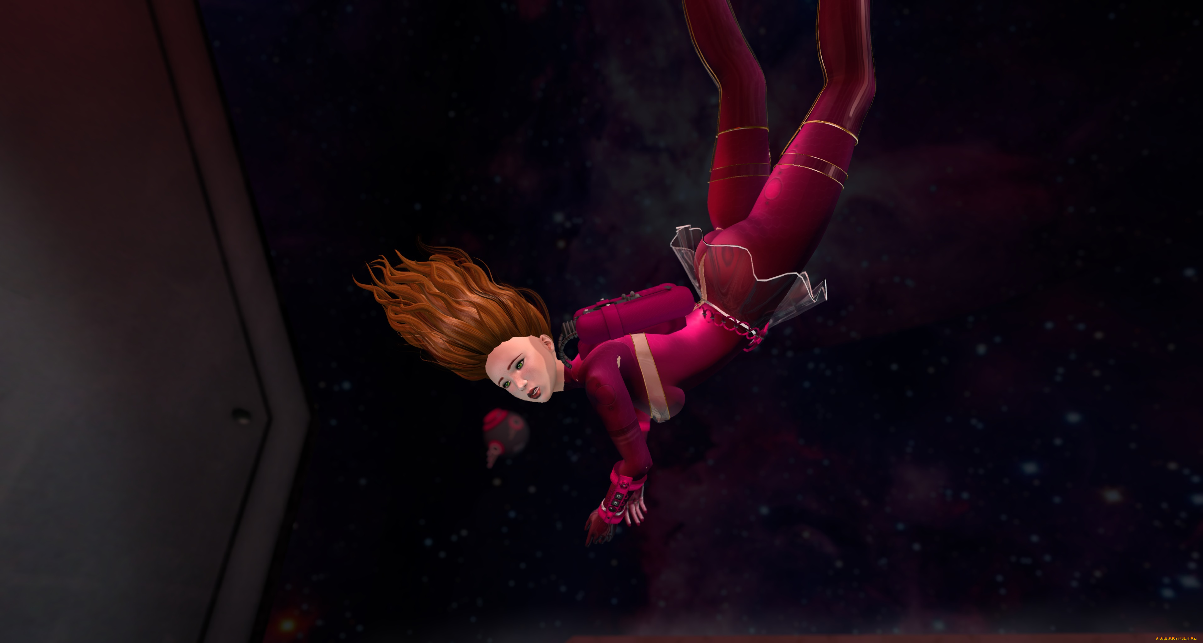 3д, графика, фантазия, , fantasy, взгляд, фон, девушка