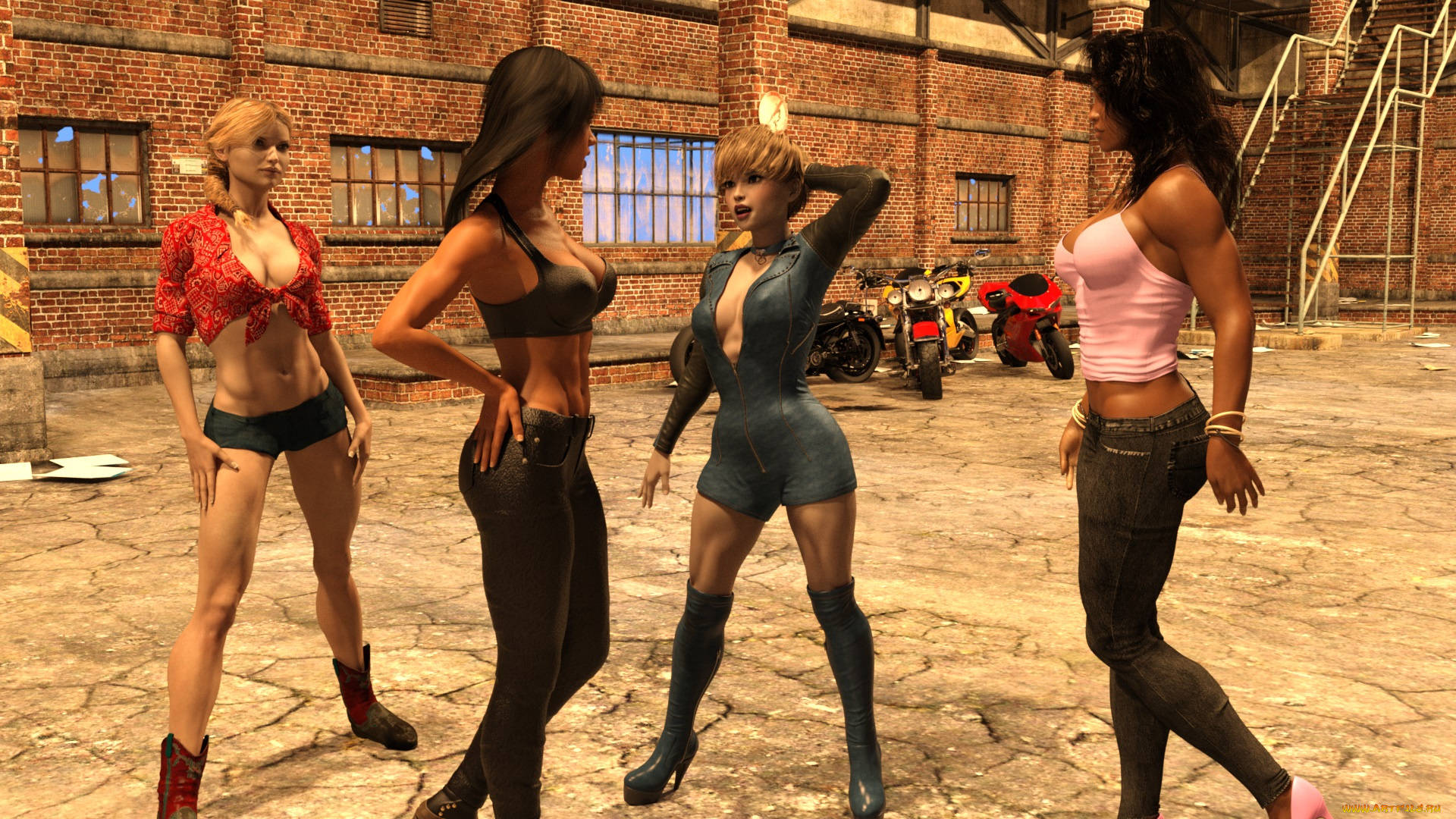 3д, графика, люди, , people, фон, взгляд, девушки