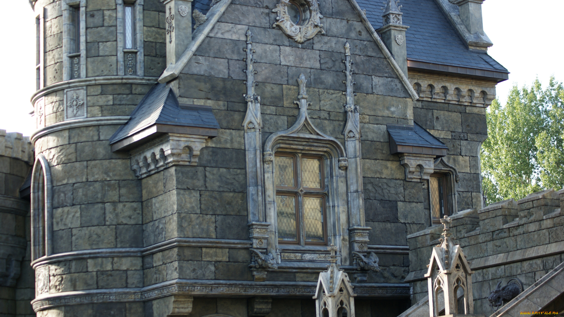 самарская, обл, , хрящевка, , замок, гарибальди, города, -, дворцы, , замки, , крепости, камни, небо, замок, окна, деревья