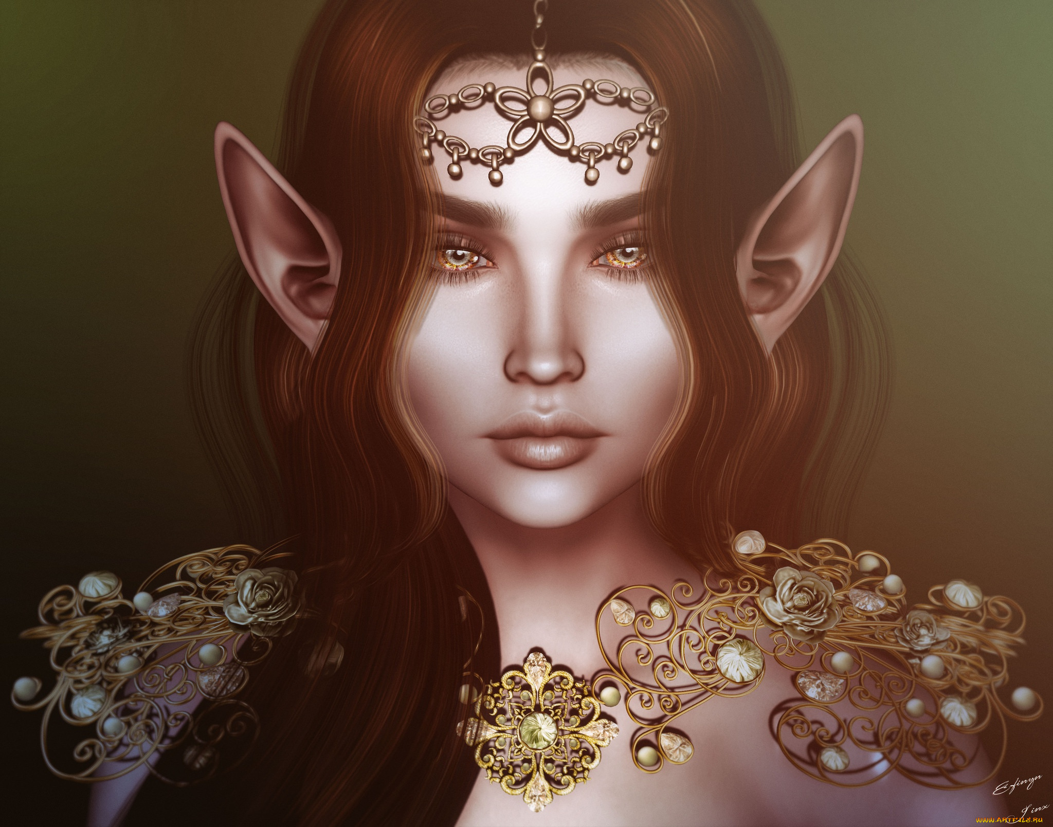 3д, графика, эльфы, , elves, девушка, волосы, украшения, эльф, уши