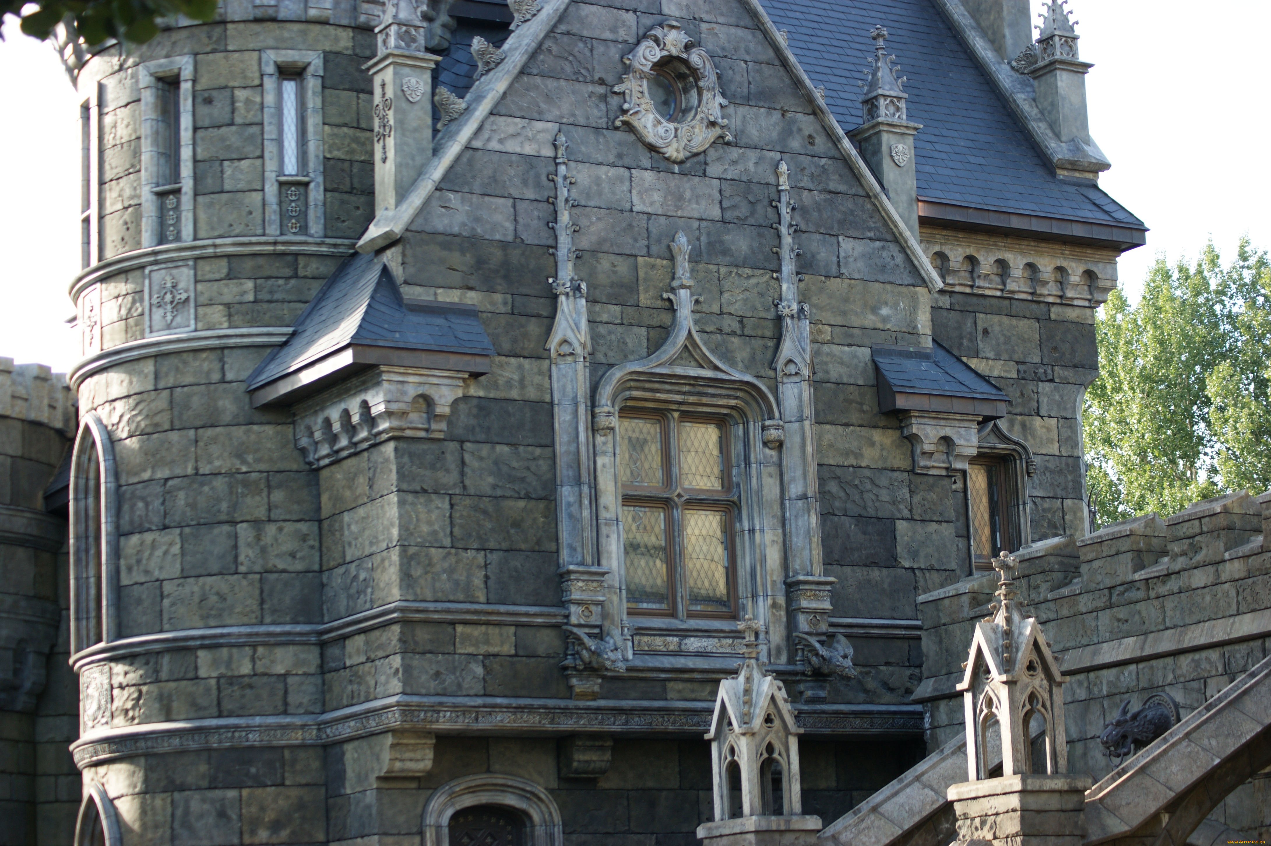 самарская, обл, , хрящевка, , замок, гарибальди, города, -, дворцы, , замки, , крепости, камни, небо, замок, окна, деревья