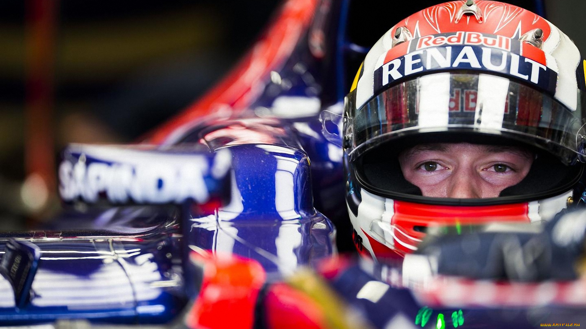 спорт, формула, 1, toro, rosso, даниил, квят, болид, шлем, лицо, пилот