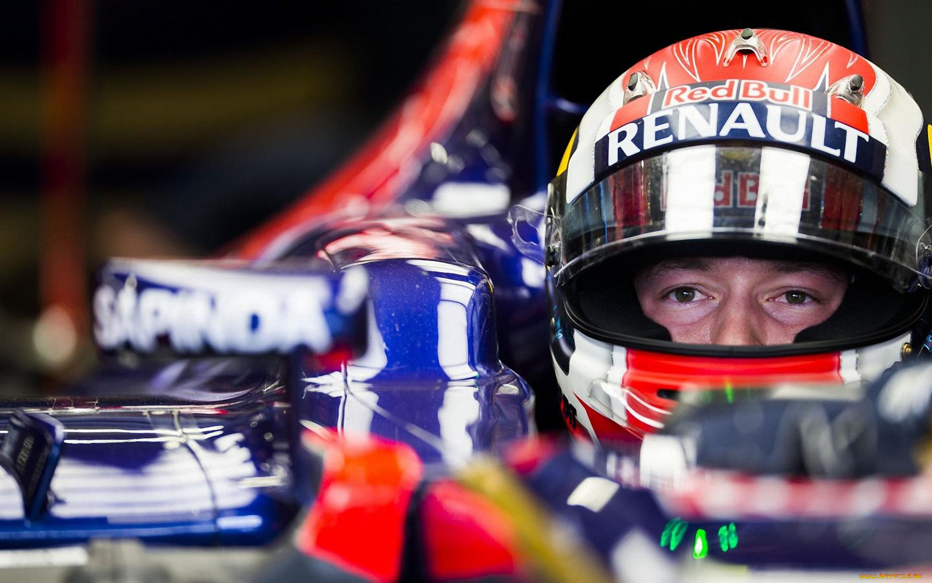 спорт, формула, 1, toro, rosso, даниил, квят, болид, шлем, лицо, пилот