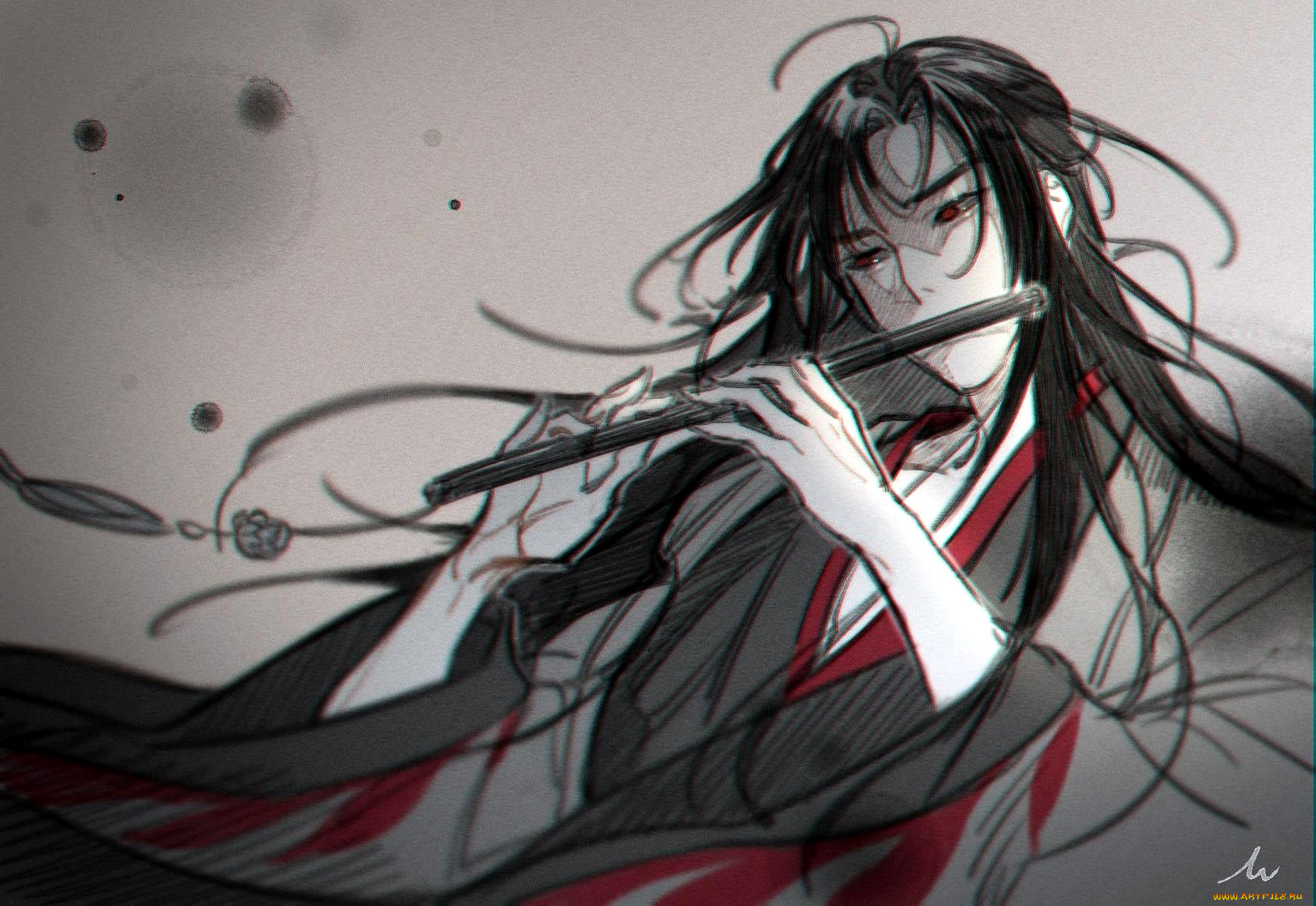 аниме, mo, dao, zu, shi, вэй, усянь, флейта