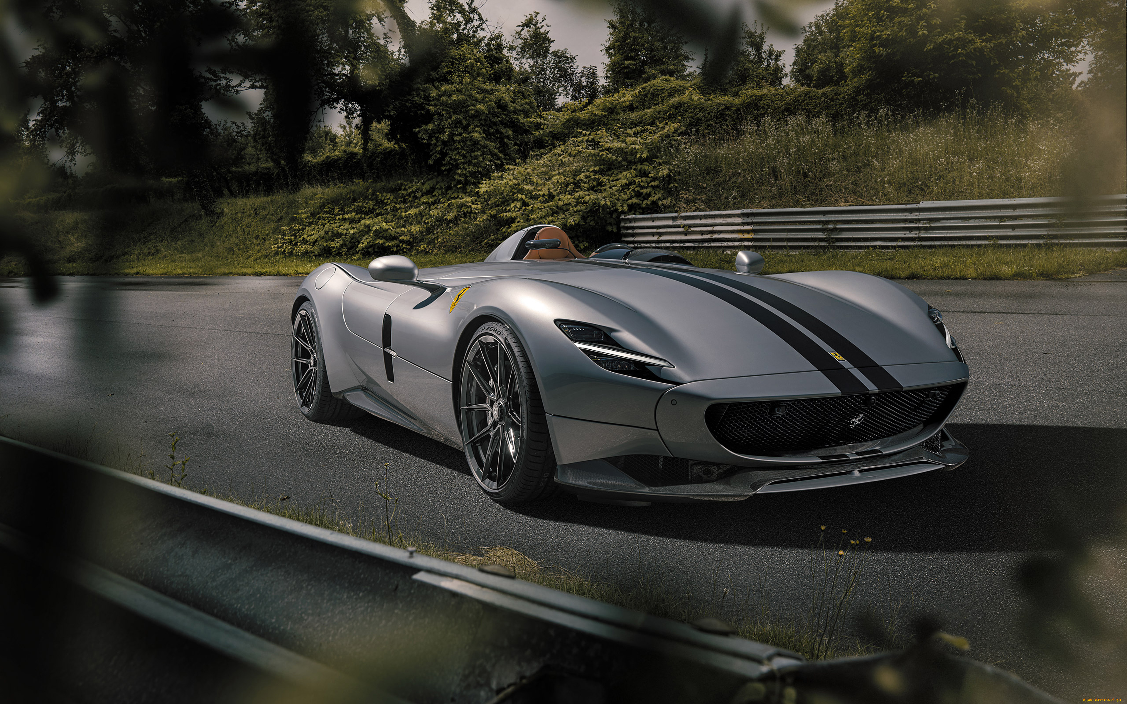 автомобили, ferrari, 2020, novitec, monza, sp1, 4k, вид, спереди, экстерьер, родстер, серебряный, купе, гоночный, автомобиль, итальянские, суперкары, феррари