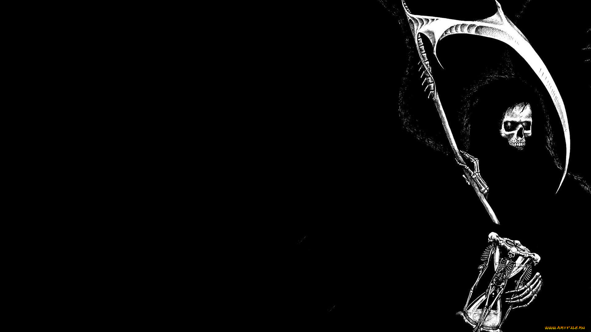 фэнтези, нежить, смерть, коса, песочные, часы