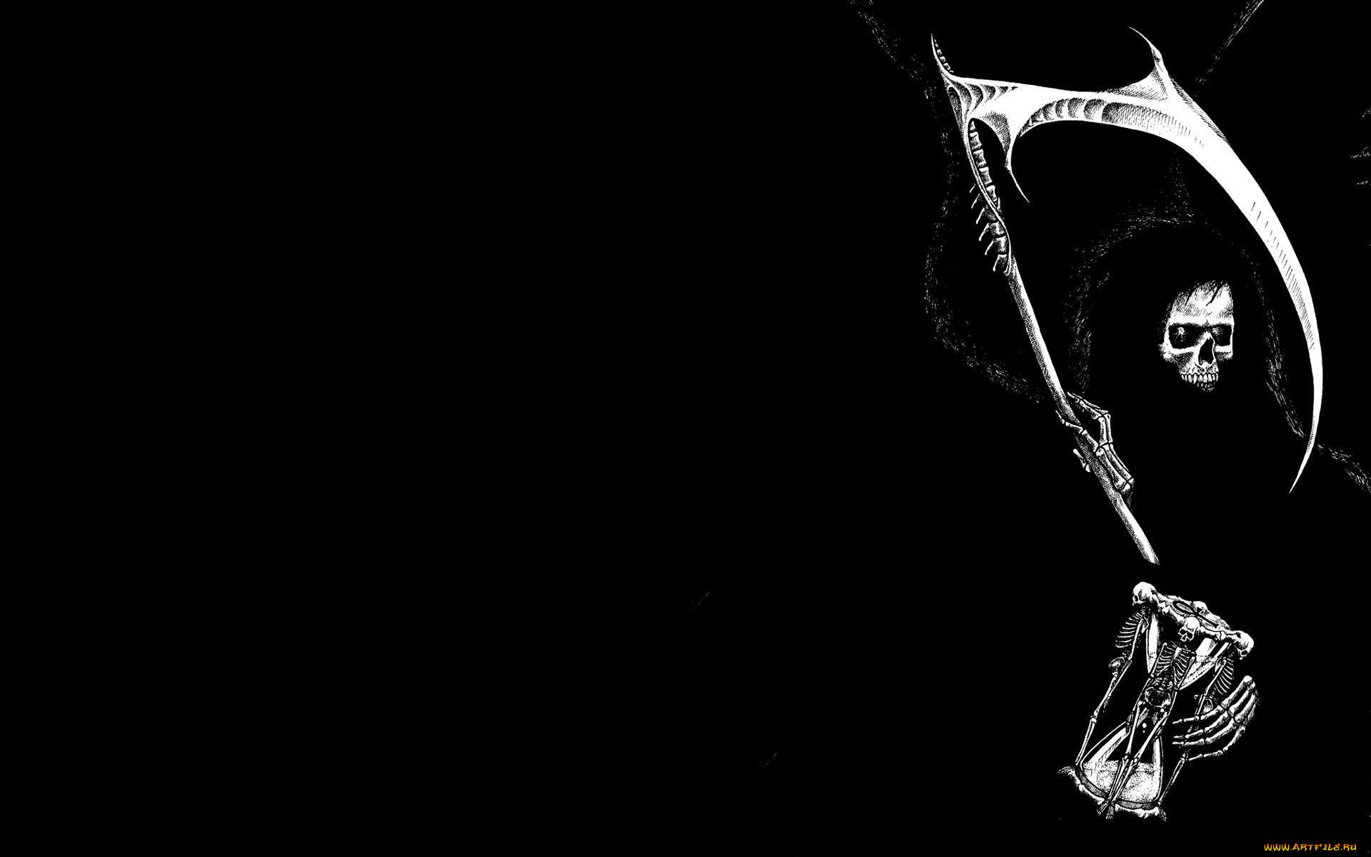 фэнтези, нежить, смерть, коса, песочные, часы