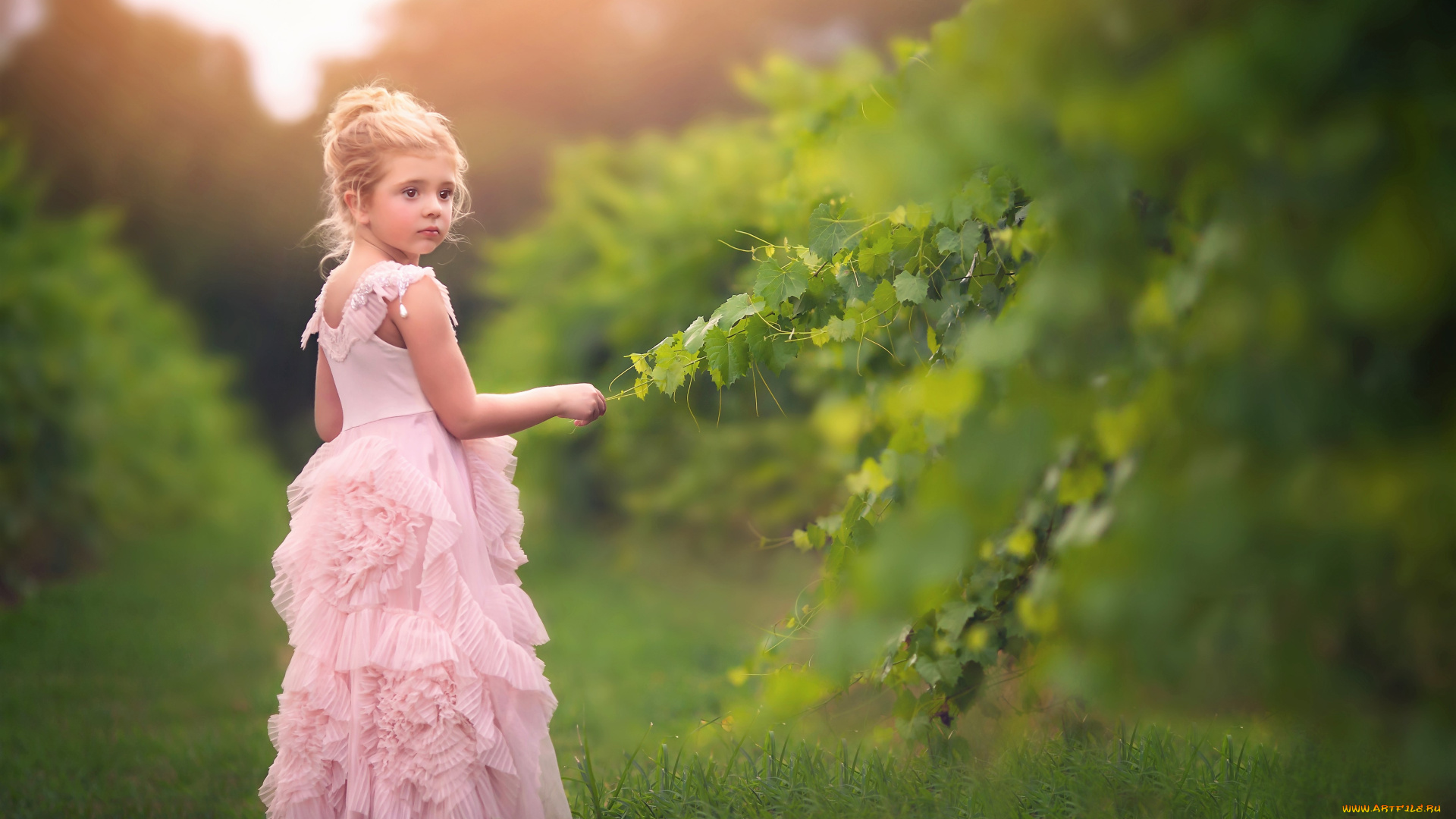 разное, дети, девочка, платье, ветка