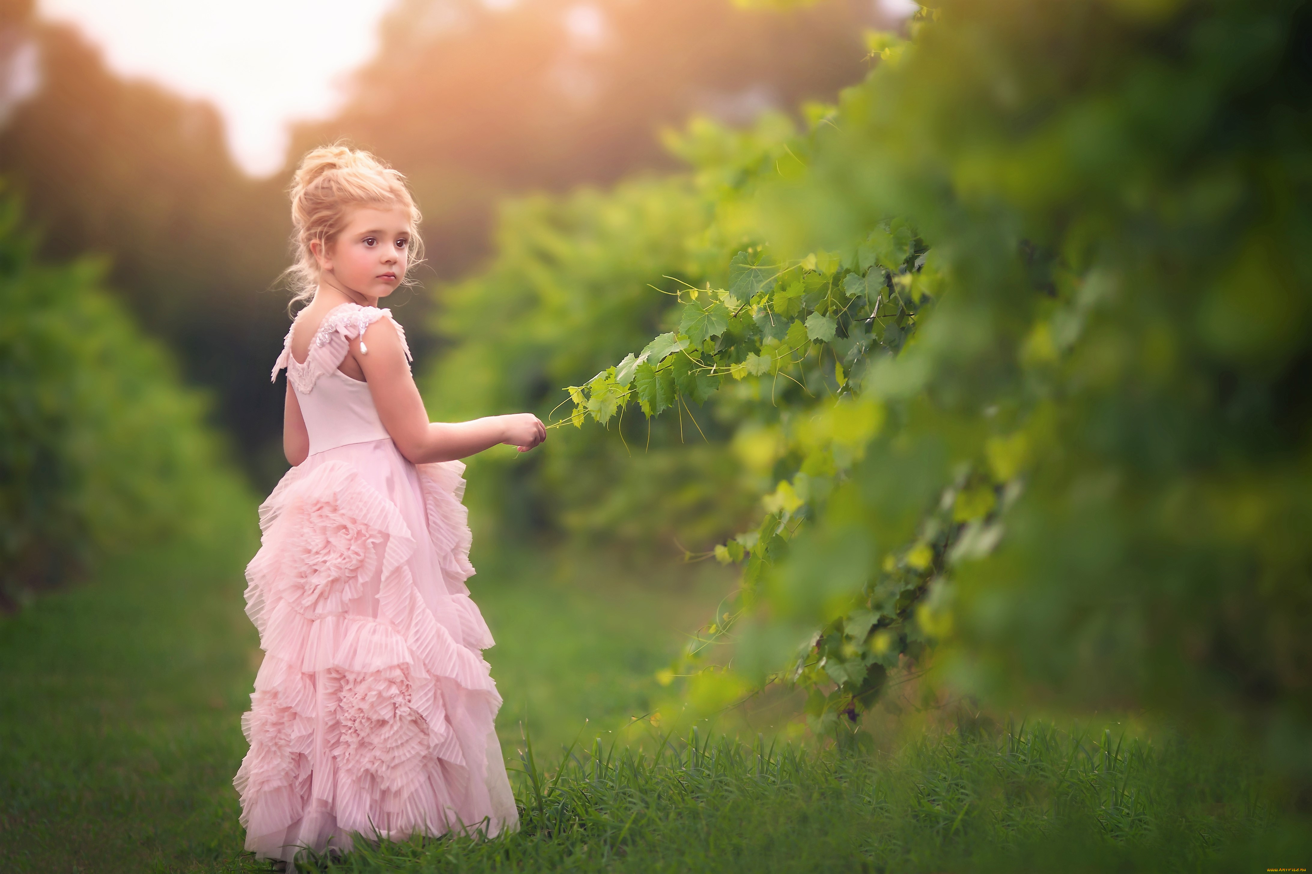 разное, дети, девочка, платье, ветка