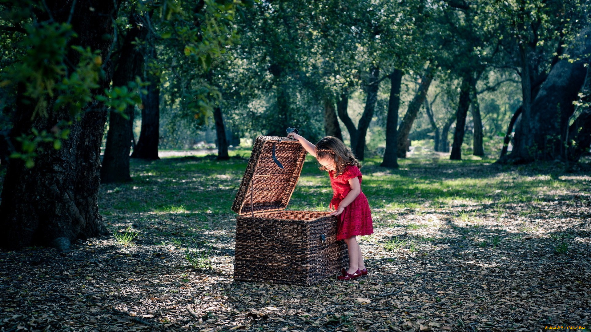 разное, дети, девочка, короб