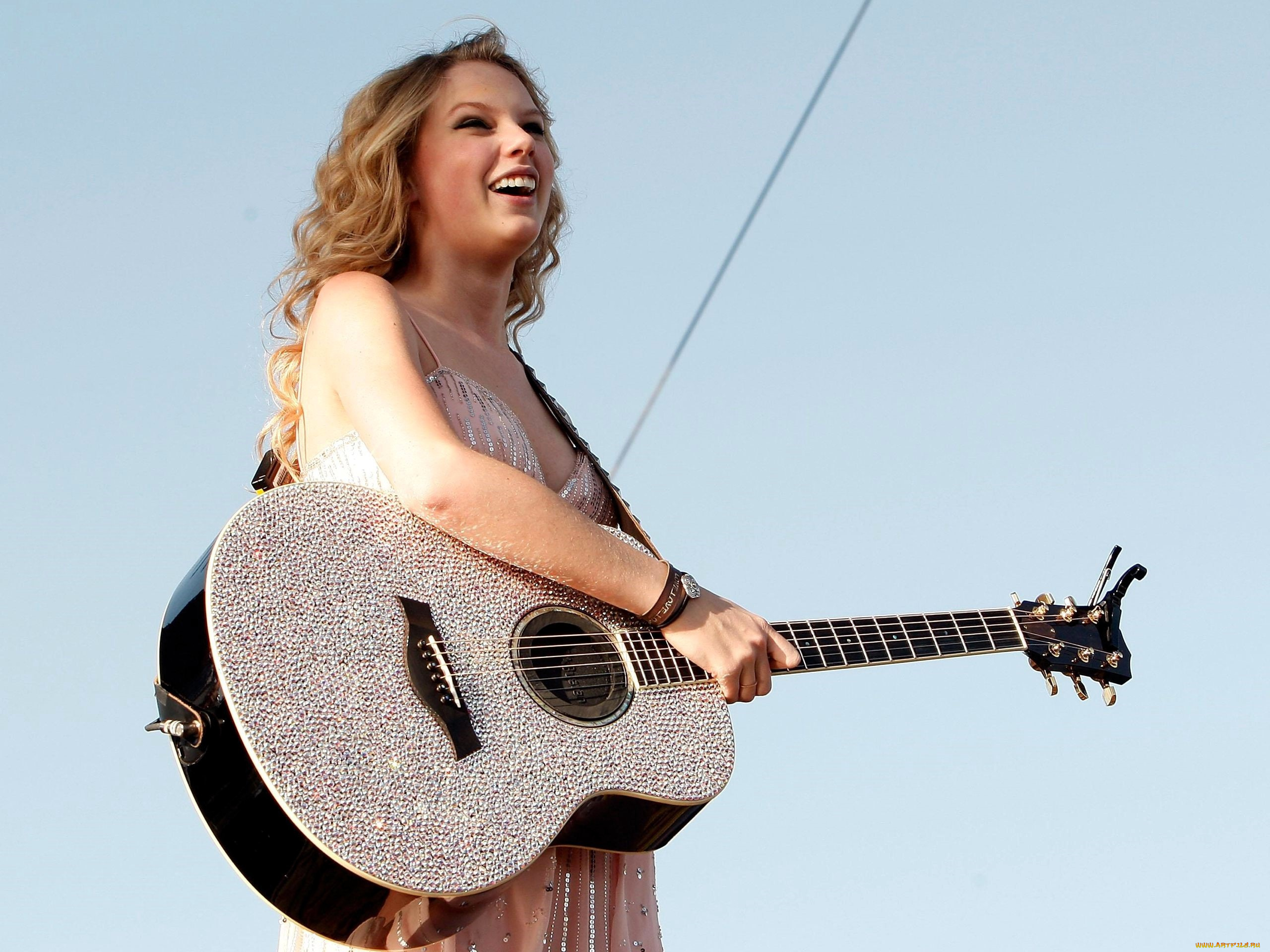 девушки, taylor, swift, блондинка, гитара