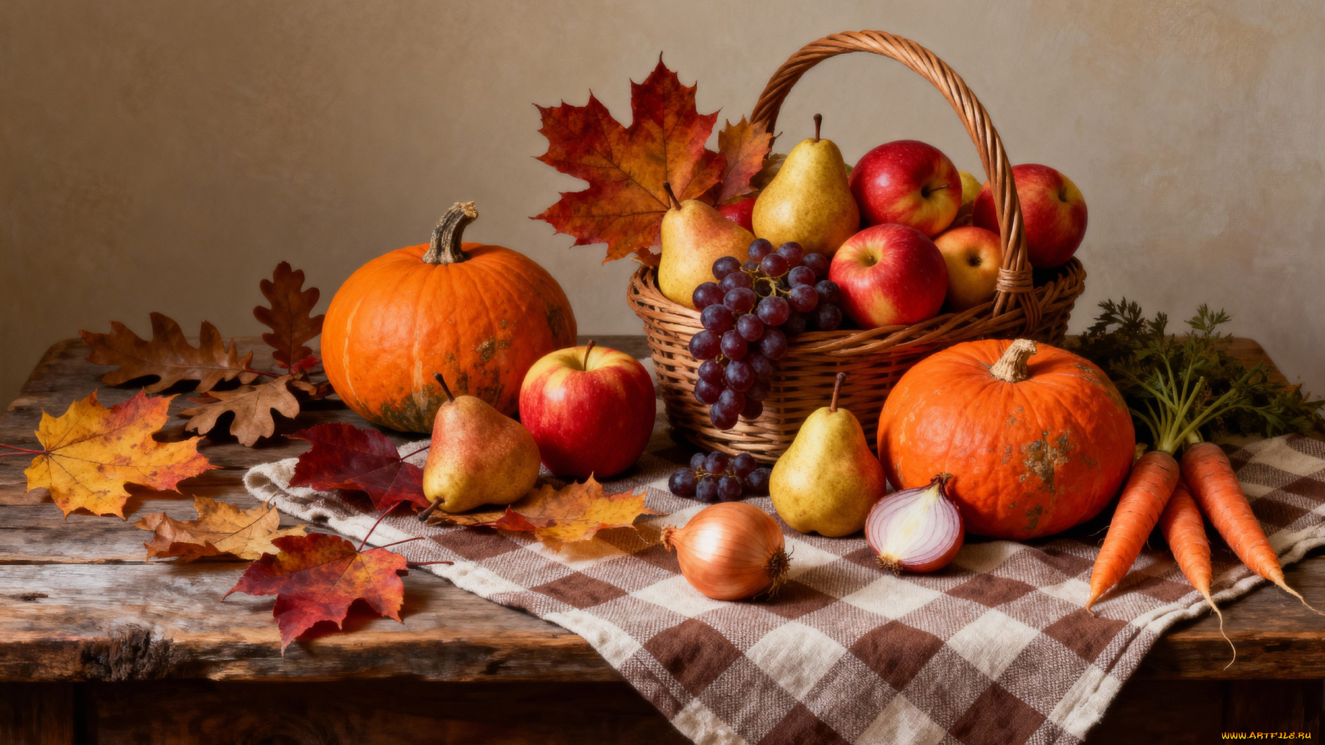 3д, графика, еда-, food, натюрморт, осень, тыква