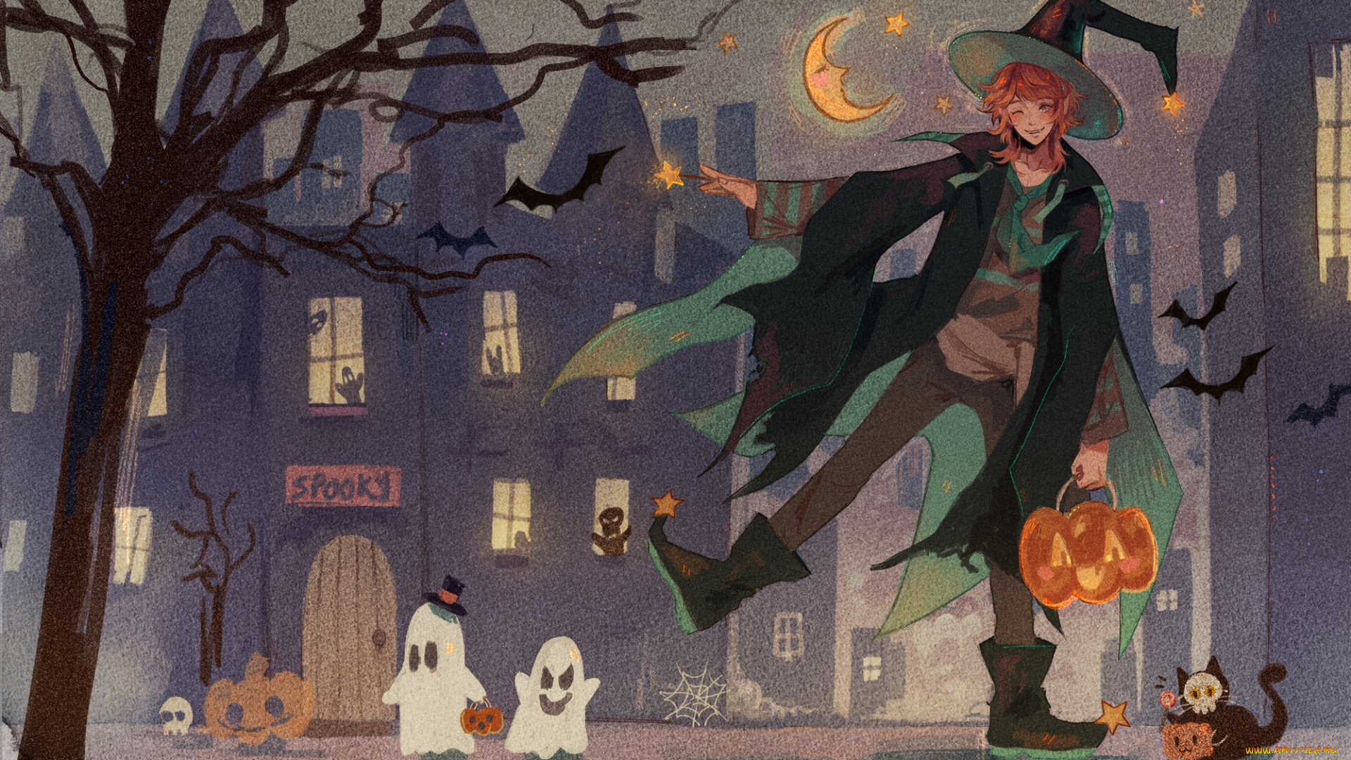 аниме, магия, , колдовство, , halloween, парень